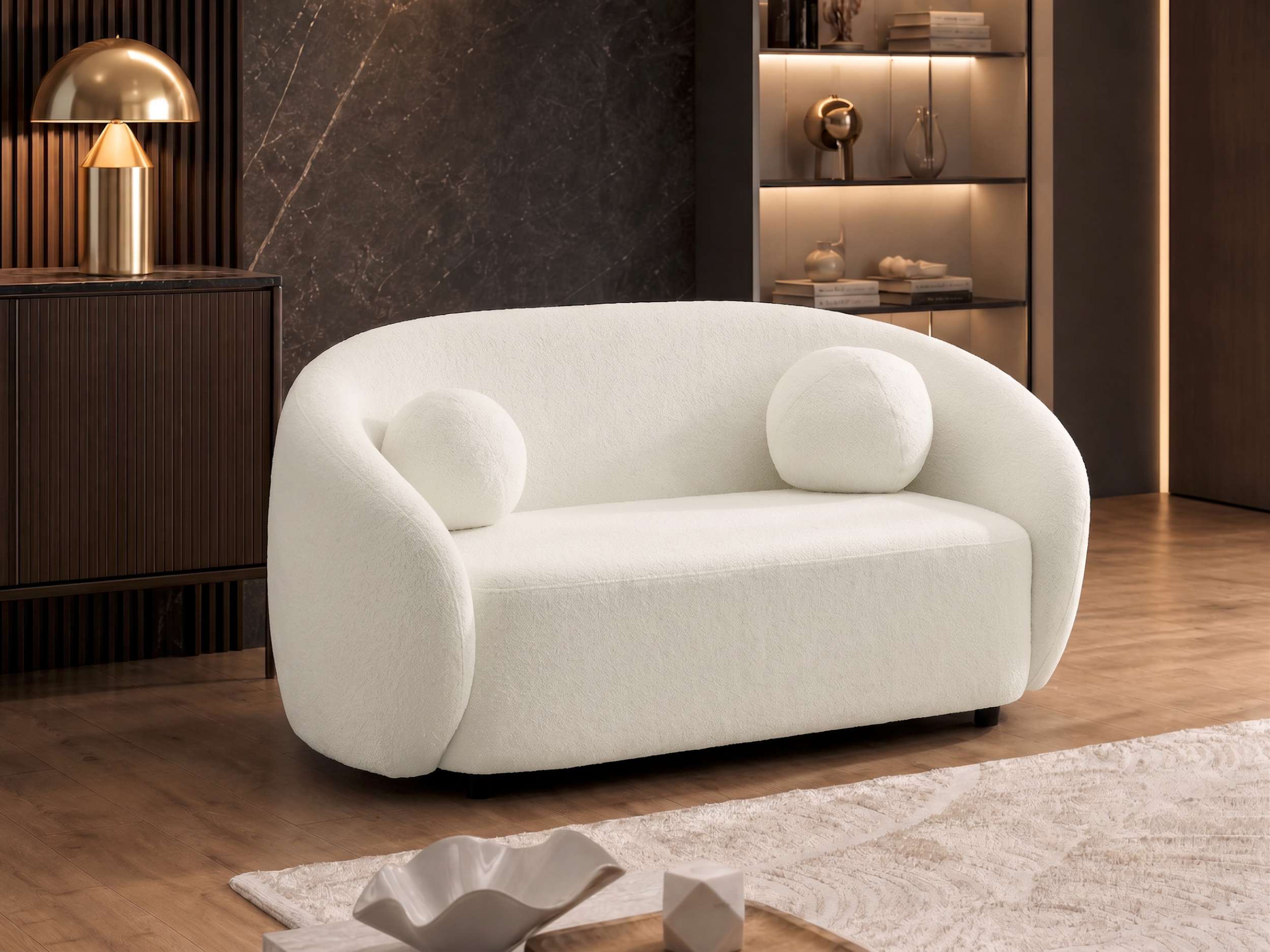Sofa Set Capri in Stoff weiß