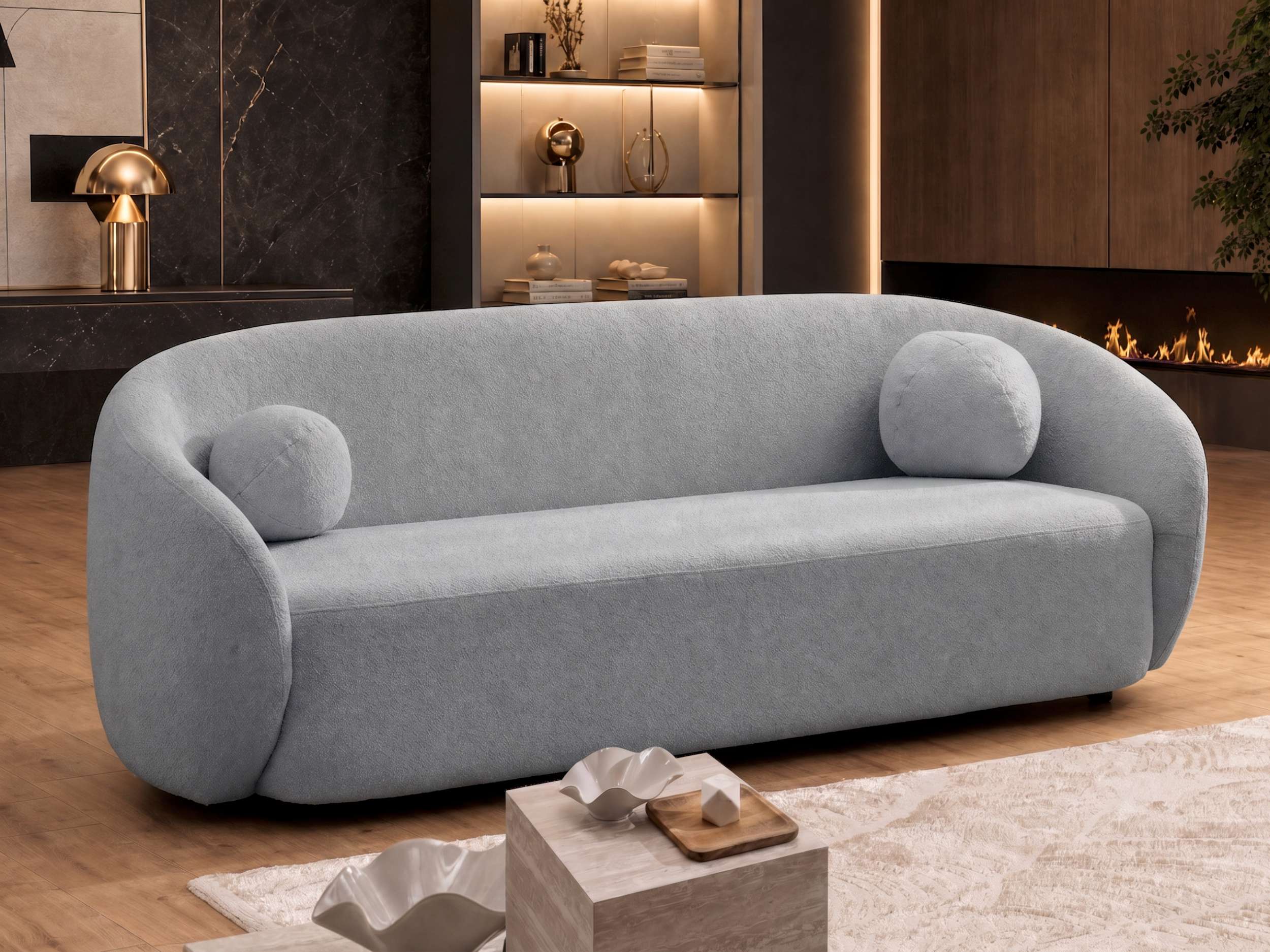Stoffsofa Garnitur 3er, 2er, 1er Capri Grau