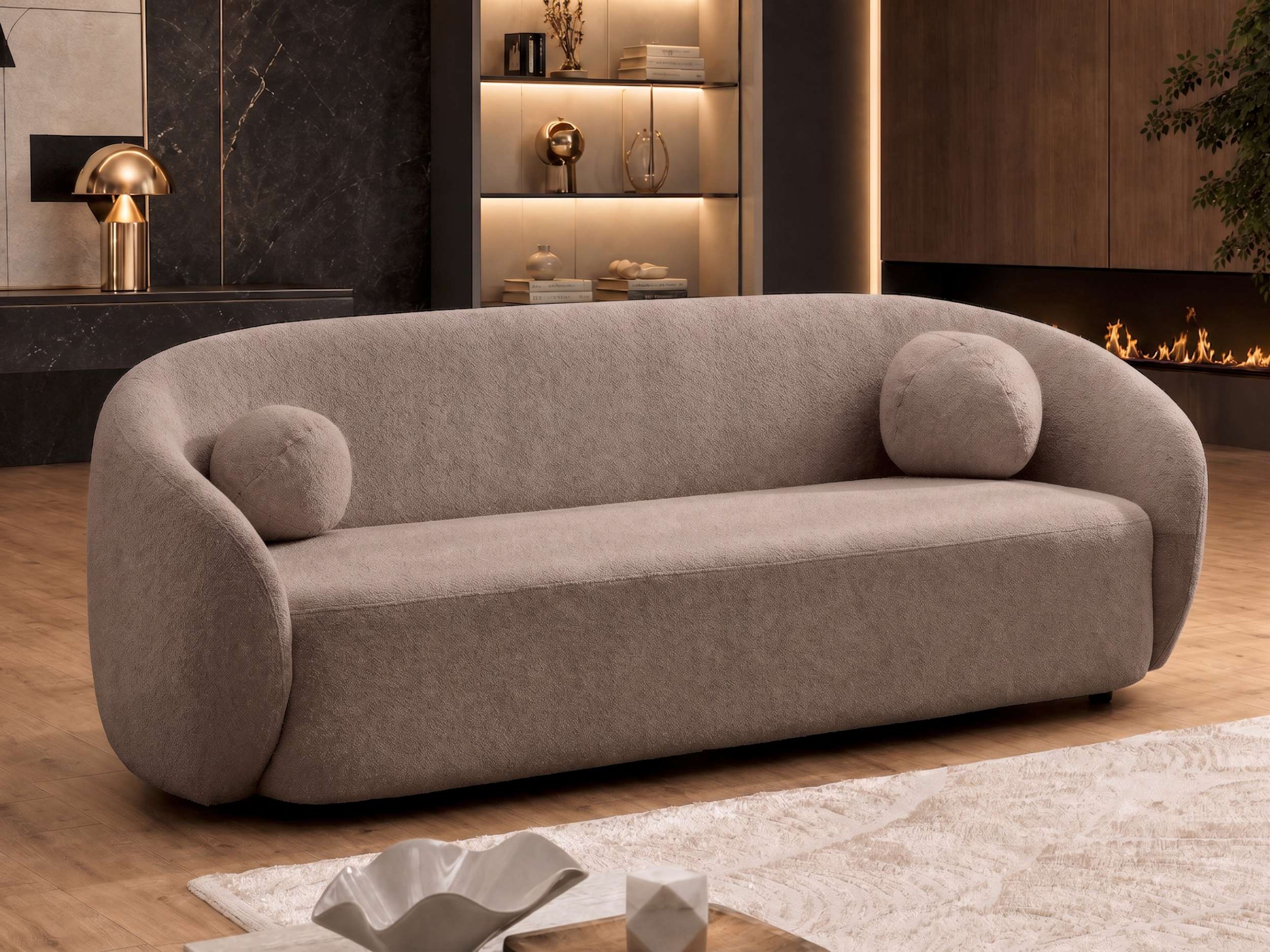 Stoffsofa Garnitur 3er, 2er, 1er Capri Rosa