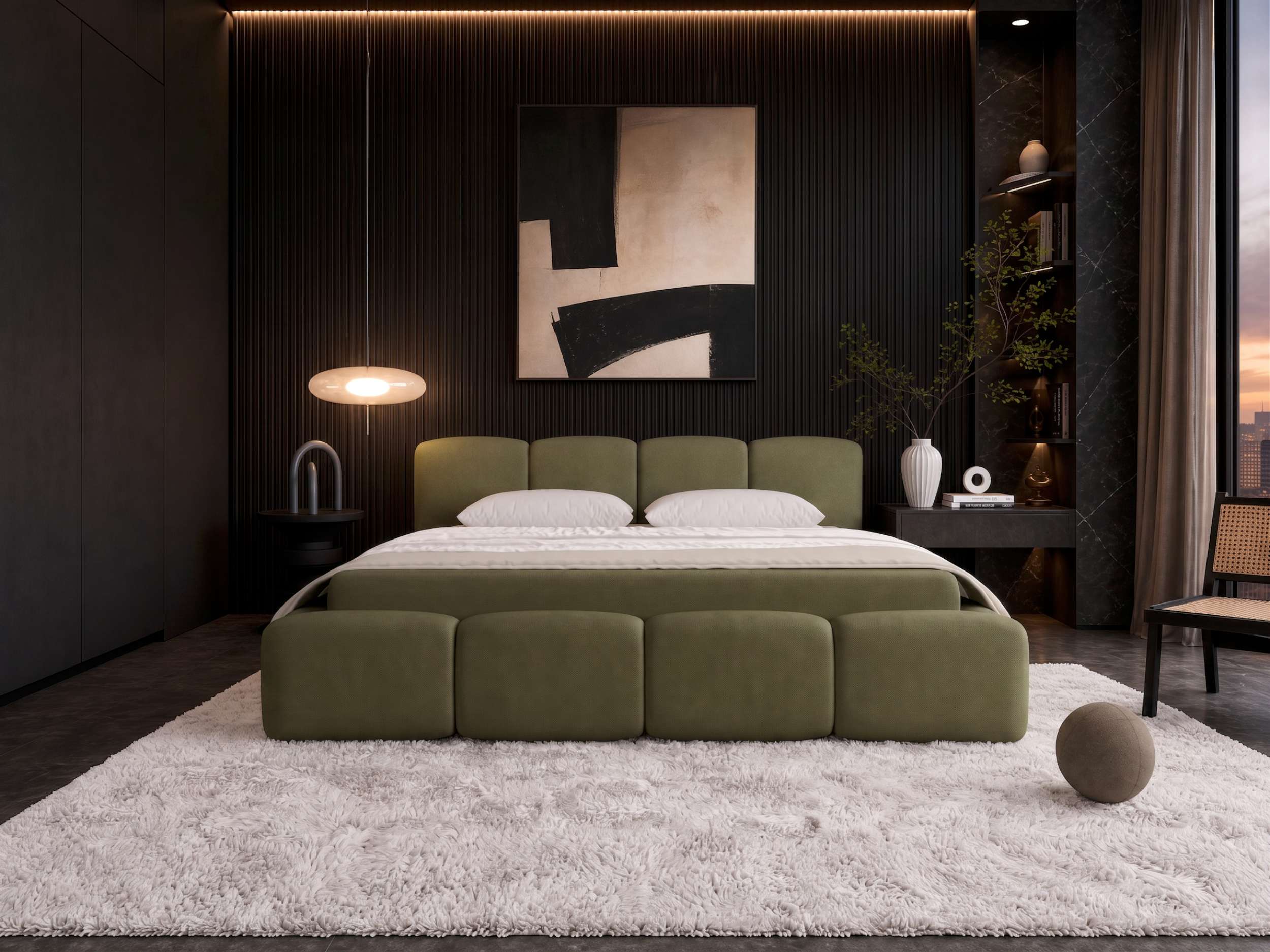 Polsterbett Elara Olive