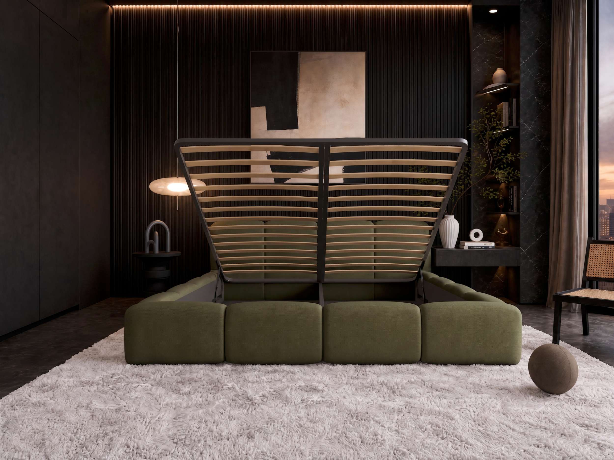 Polsterbett Elara Olive