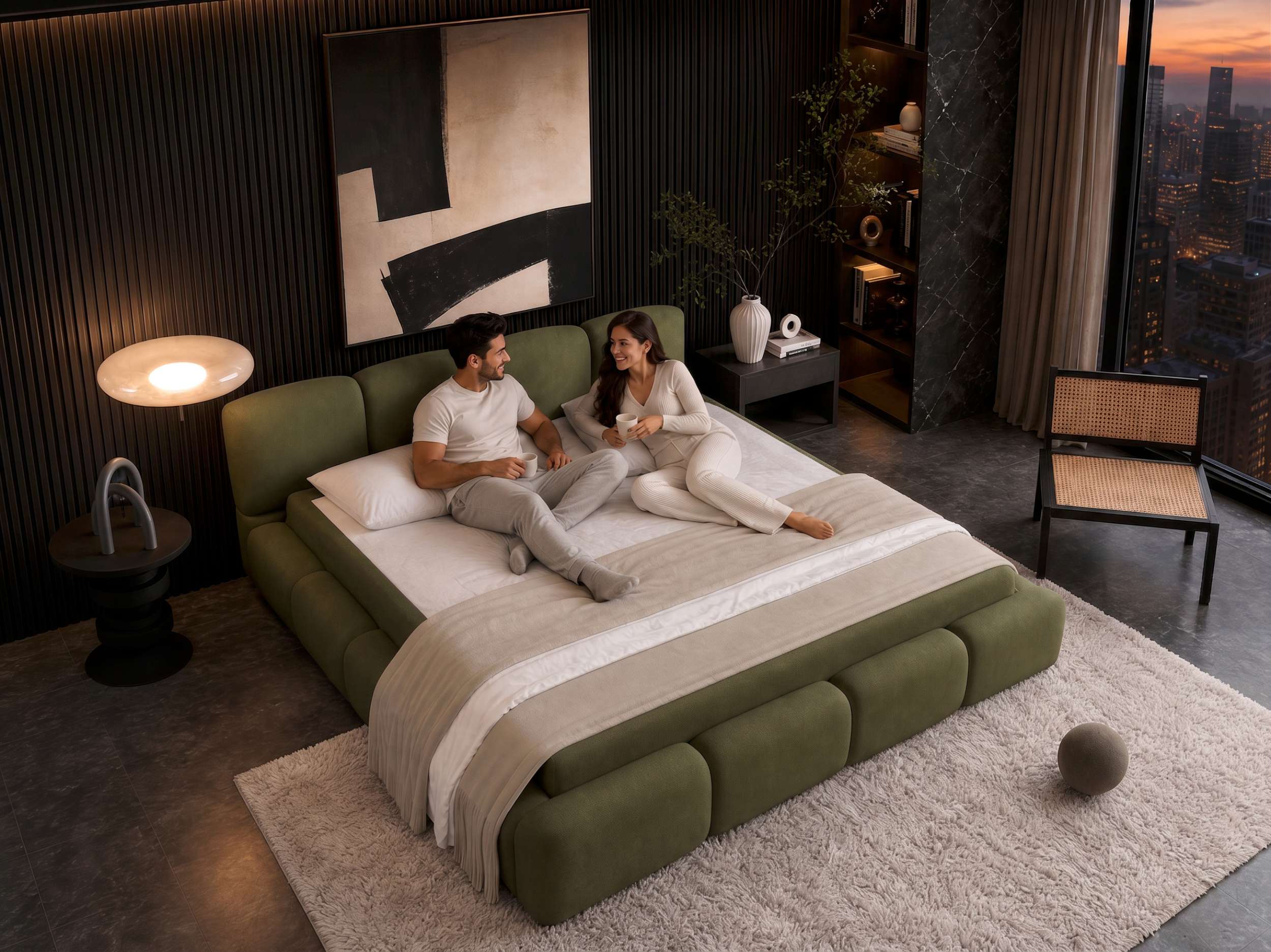 Polsterbett Elara Olive