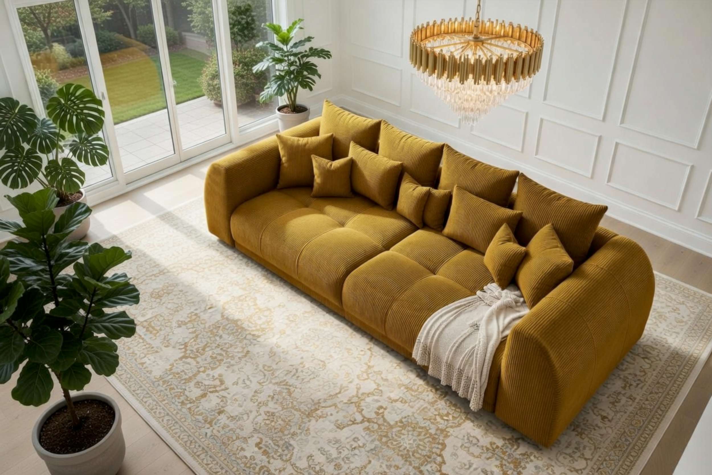 Bigsofa Ragnar im Stoffbezug Gold