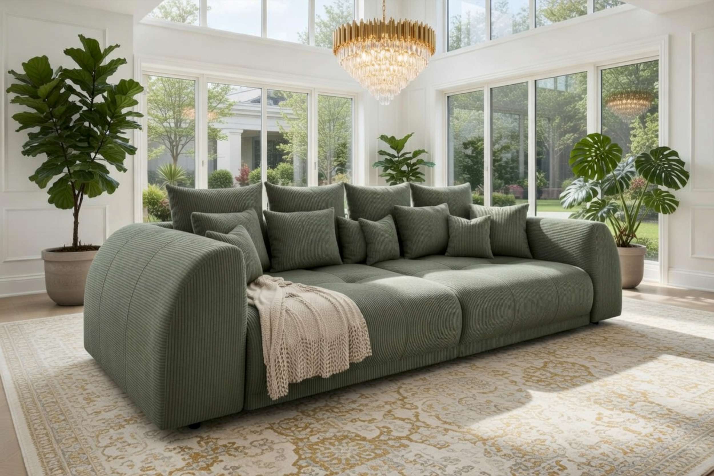 Bigsofa Ragnar im Stoffbezug Olive