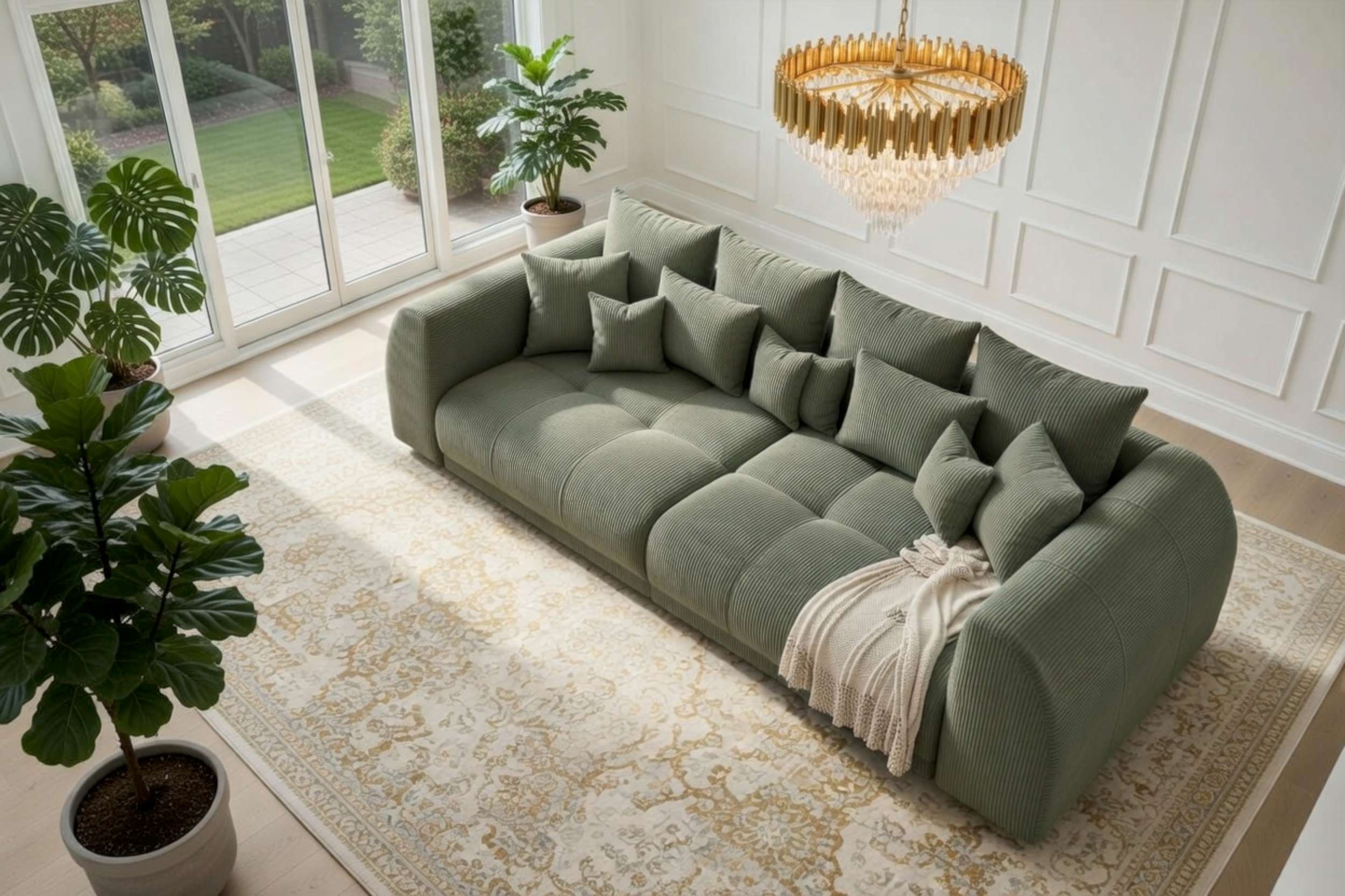 Bigsofa Ragnar im Stoffbezug Olive