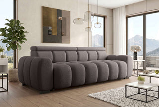 Großes Sofa Santorin L-Form in Stoff Braun