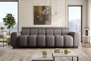 Großes Sofa Santorin L-Form in Stoff Braun