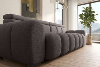 Großes Sofa Santorin L-Form in Stoff Braun