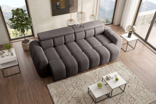 Großes Sofa Santorin L-Form in Stoff Braun