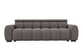 Großes Sofa Santorin L-Form in Stoff Braun