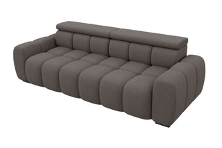 Großes Sofa Santorin L-Form in Stoff Braun