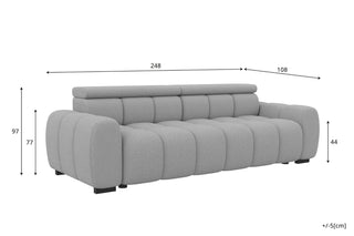 Großes Sofa Santorin L-Form in Stoff Braun