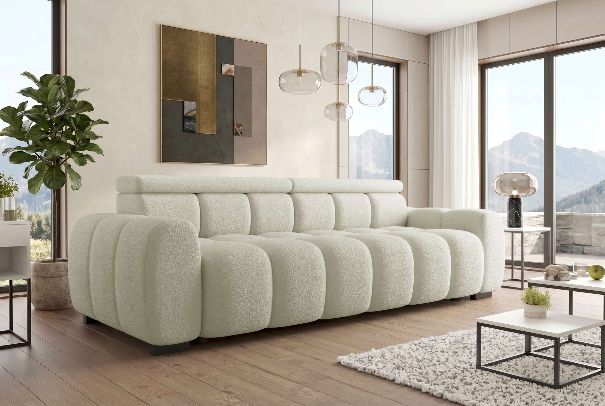 Bigsofa Santorin im Boucle Stoffbezug