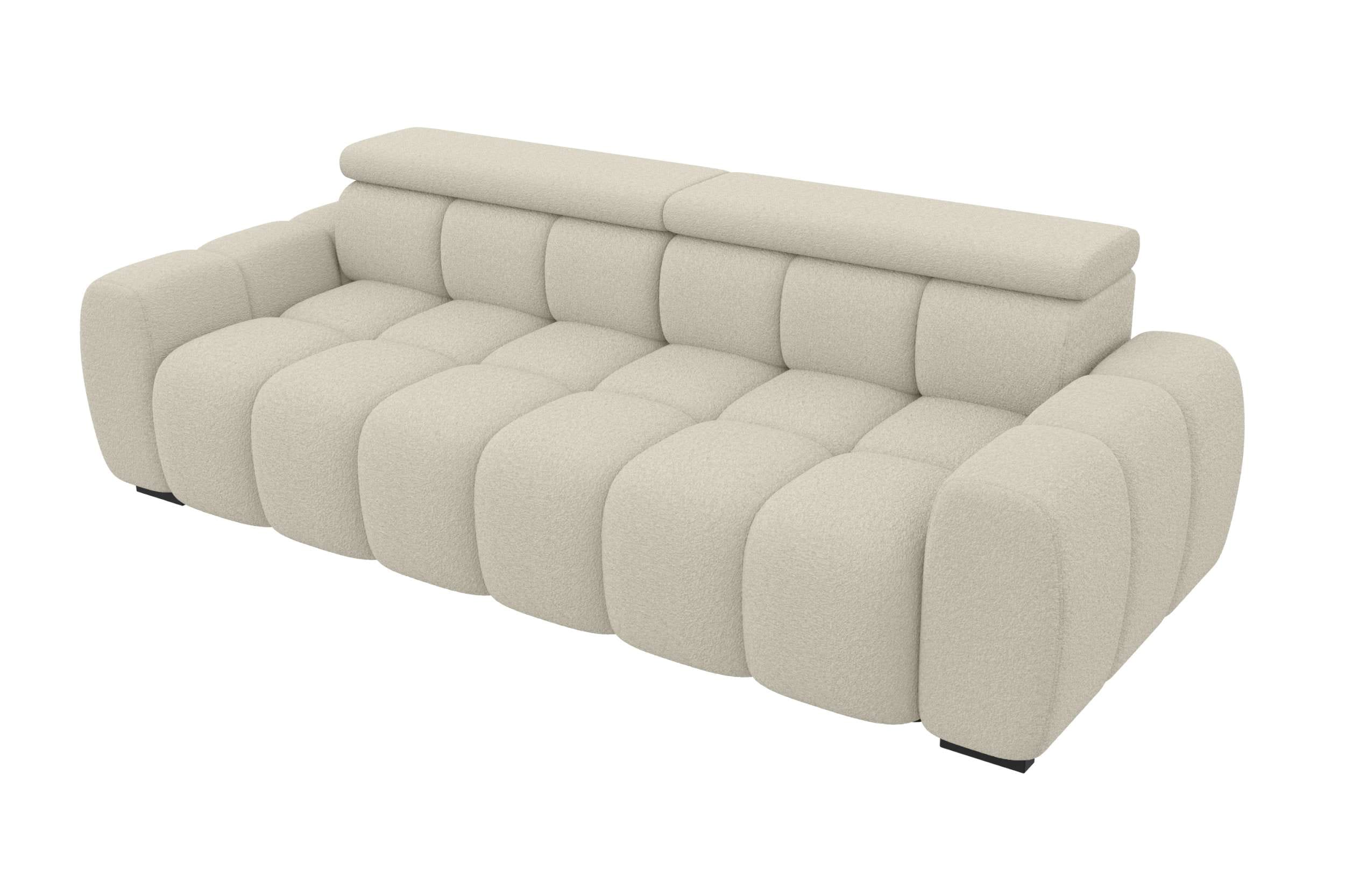 Bigsofa Santorin im Boucle Stoffbezug Weiß