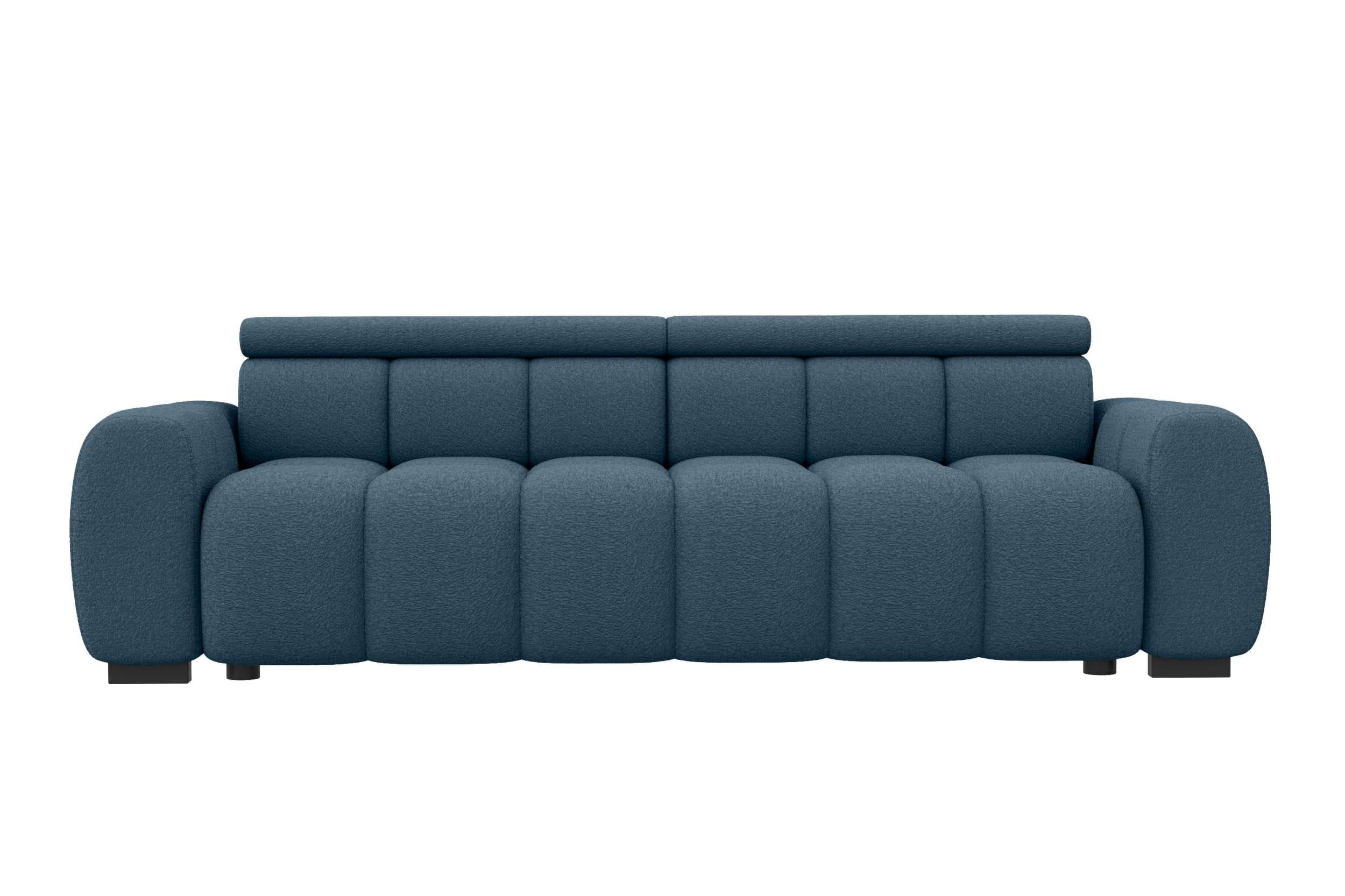 Bigsofa Santorin im Boucle Stoffbezug Dunkelblau