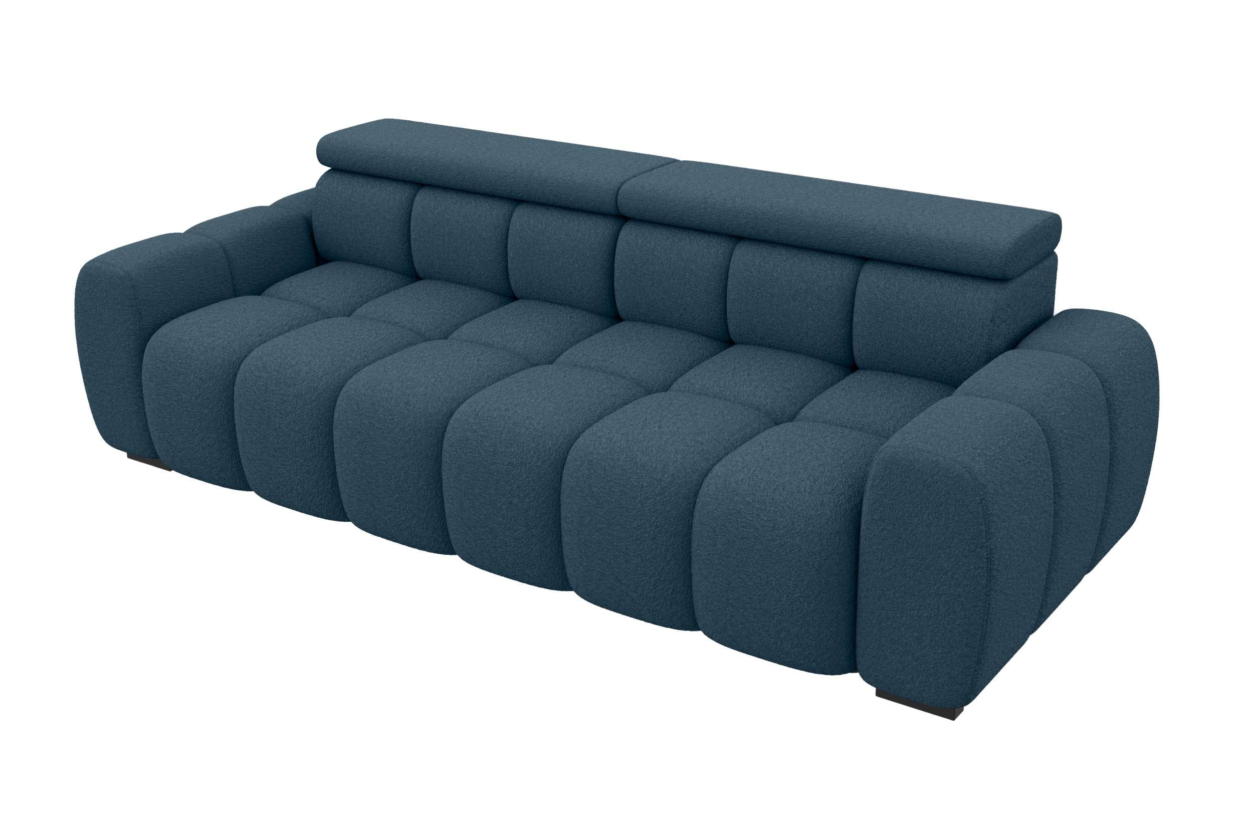 Bigsofa Santorin im Boucle Stoffbezug Dunkelblau