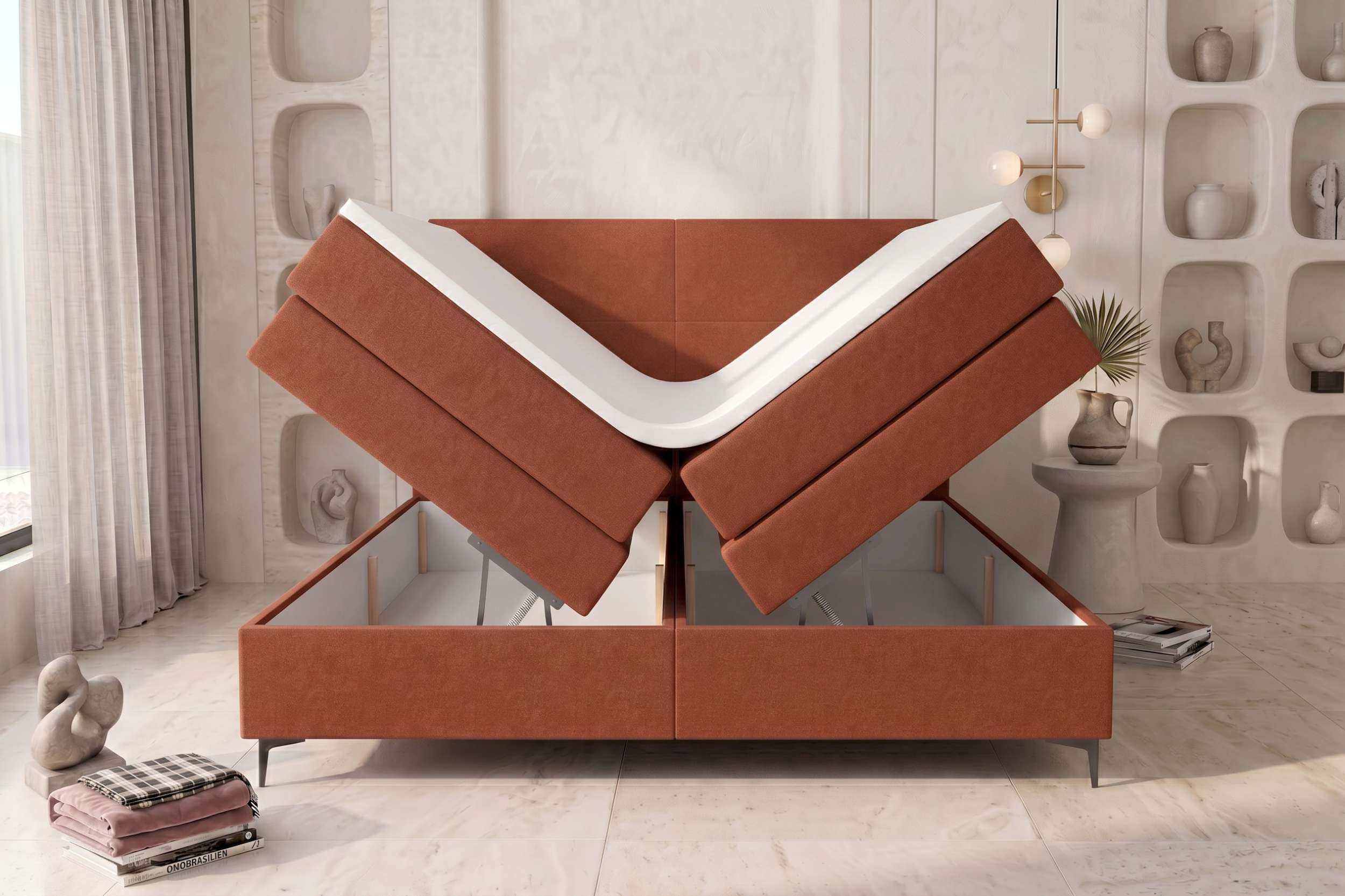 Boxspringbett Nuvia Rostfarben