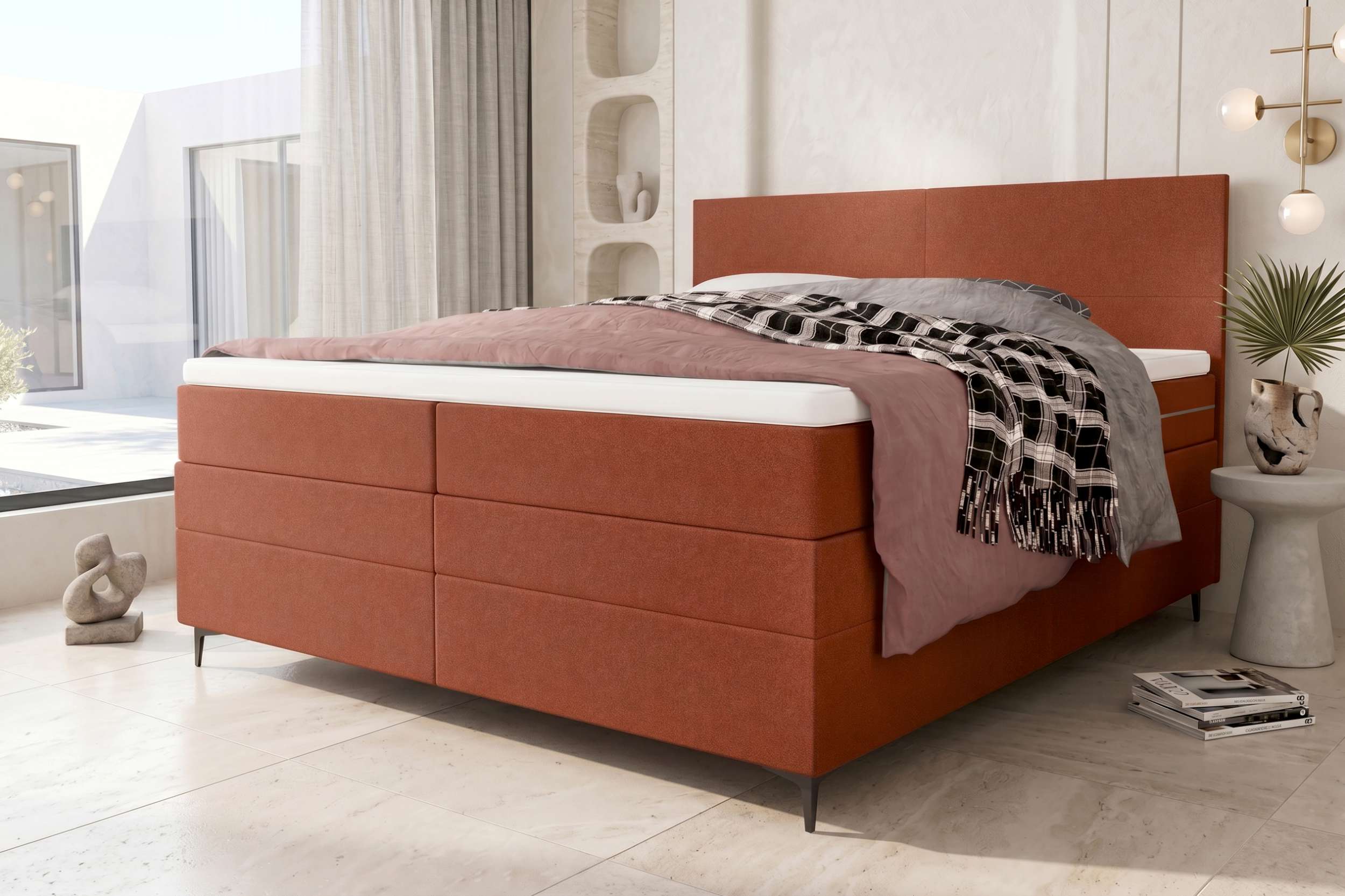 Boxspringbett Nuvia Rostfarben
