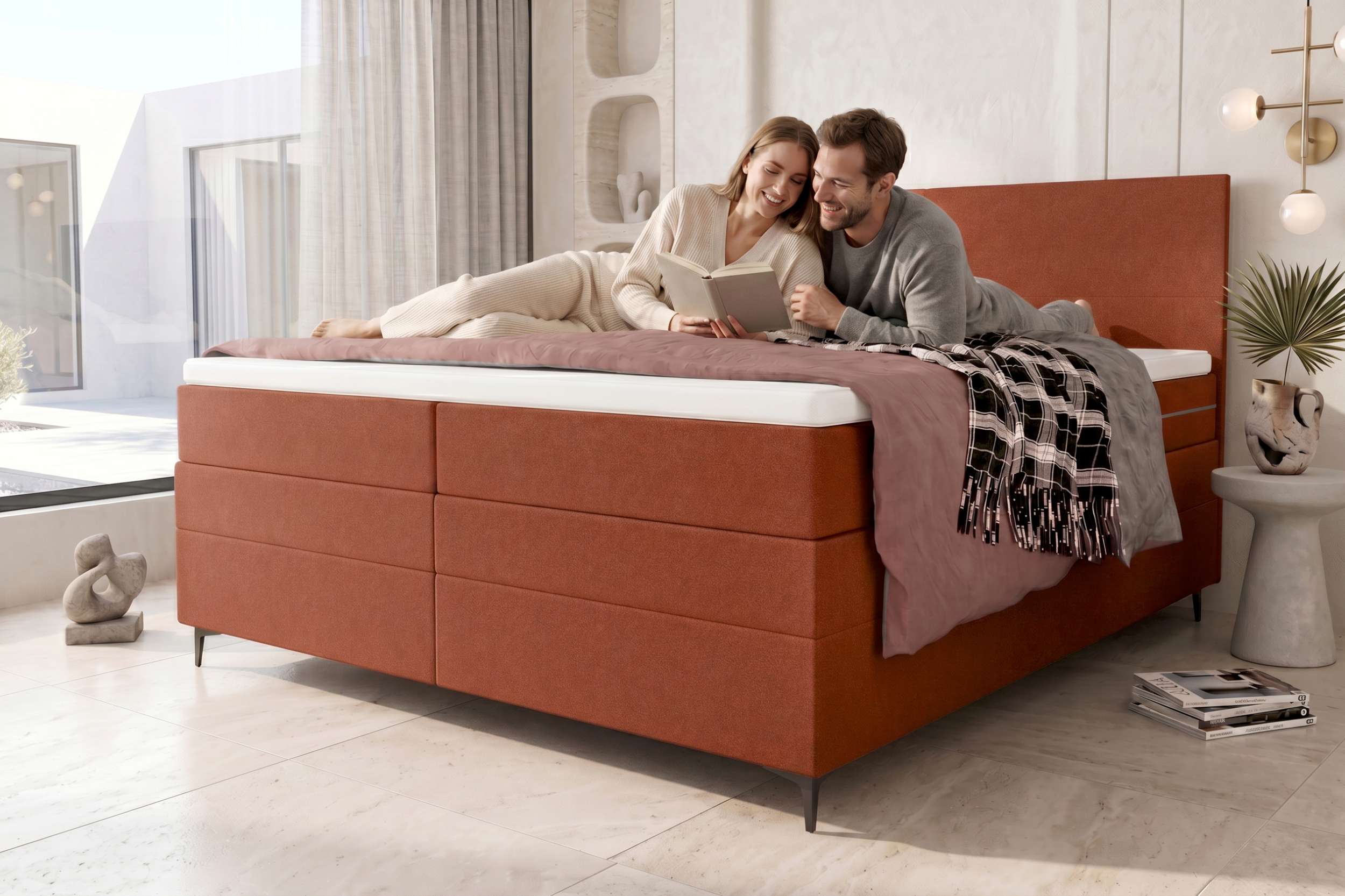 Boxspringbett Nuvia Rostfarben