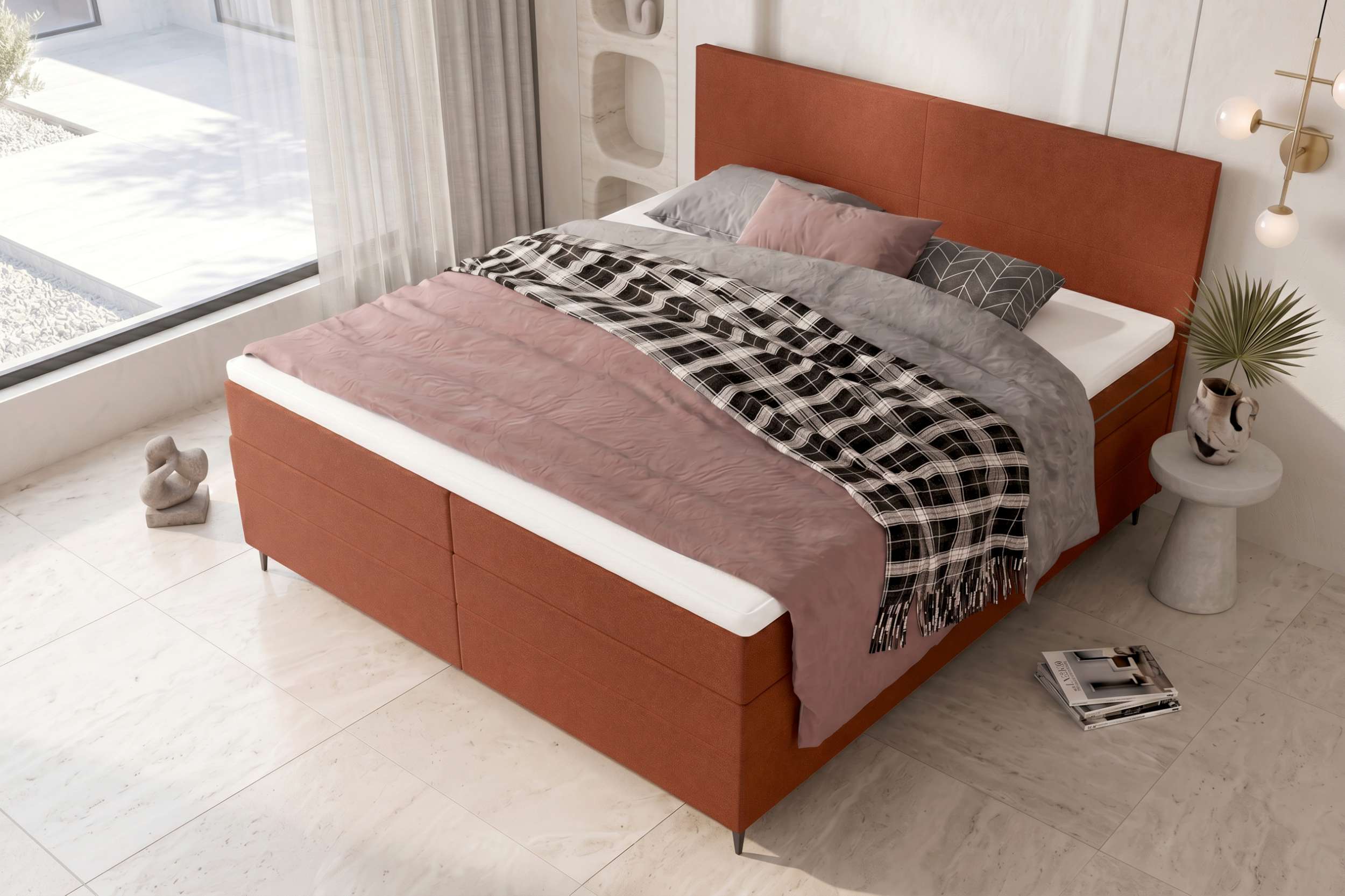 Boxspringbett Nuvia Rostfarben