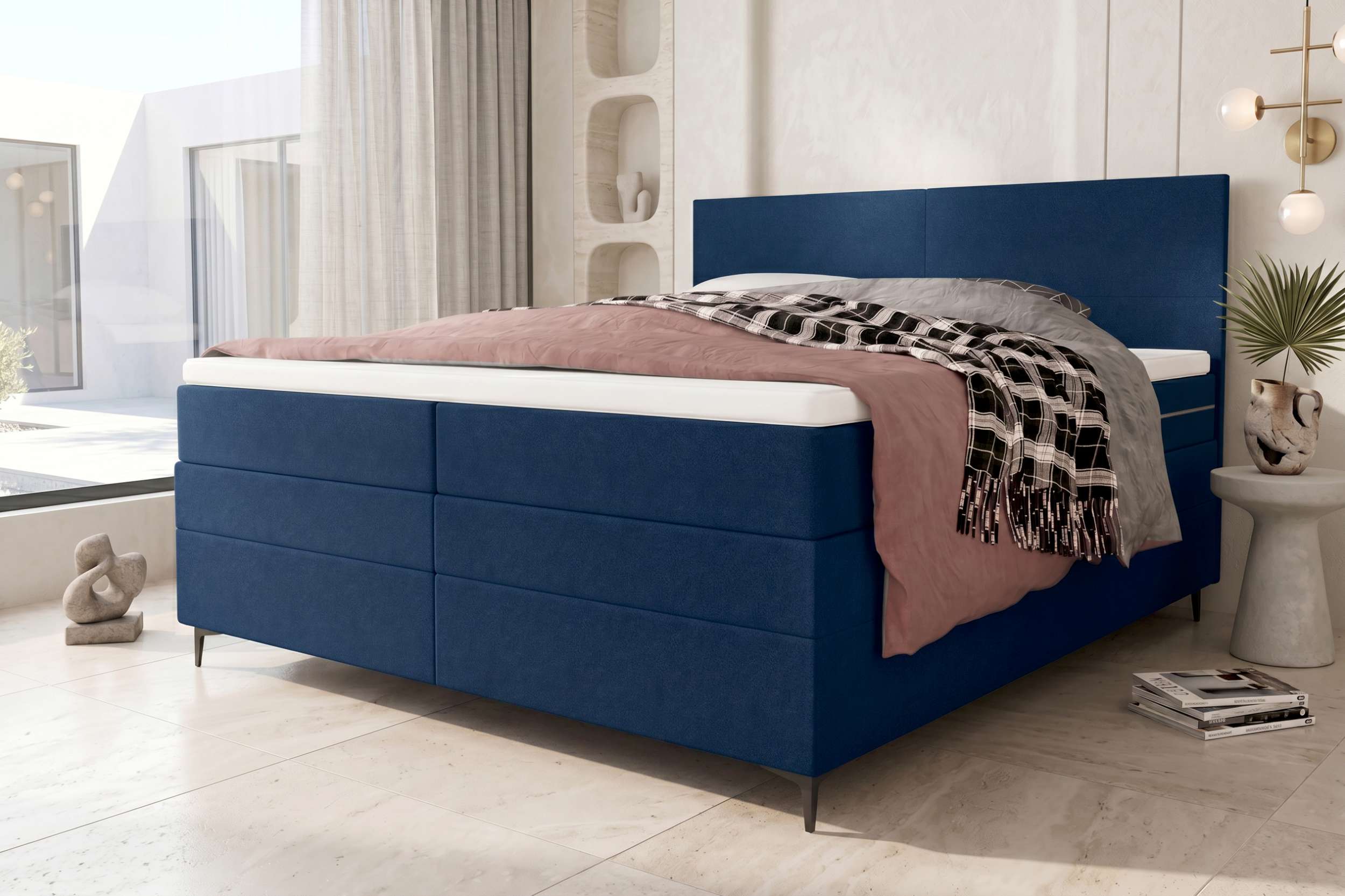 Boxspringbett Nuvia Dunkelblau