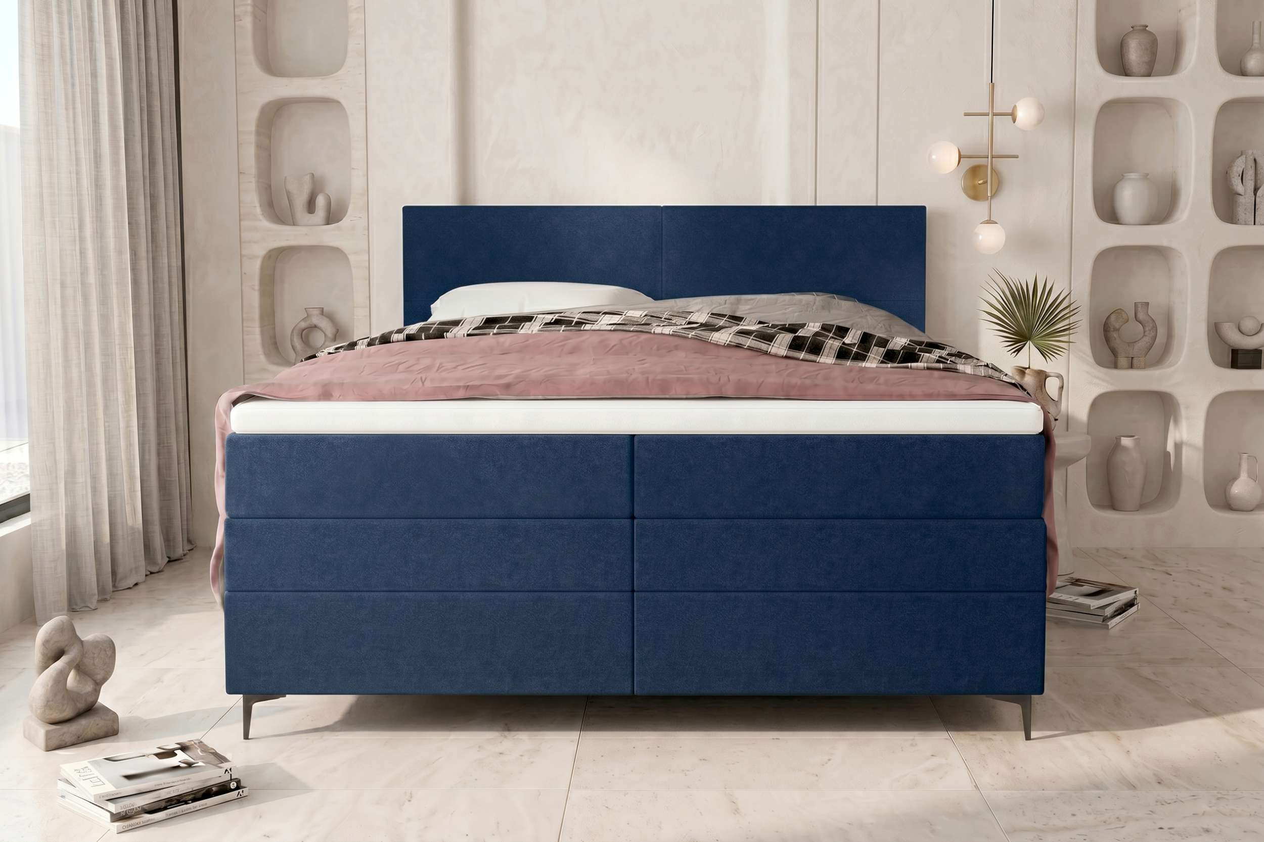 Boxspringbett Nuvia Dunkelblau