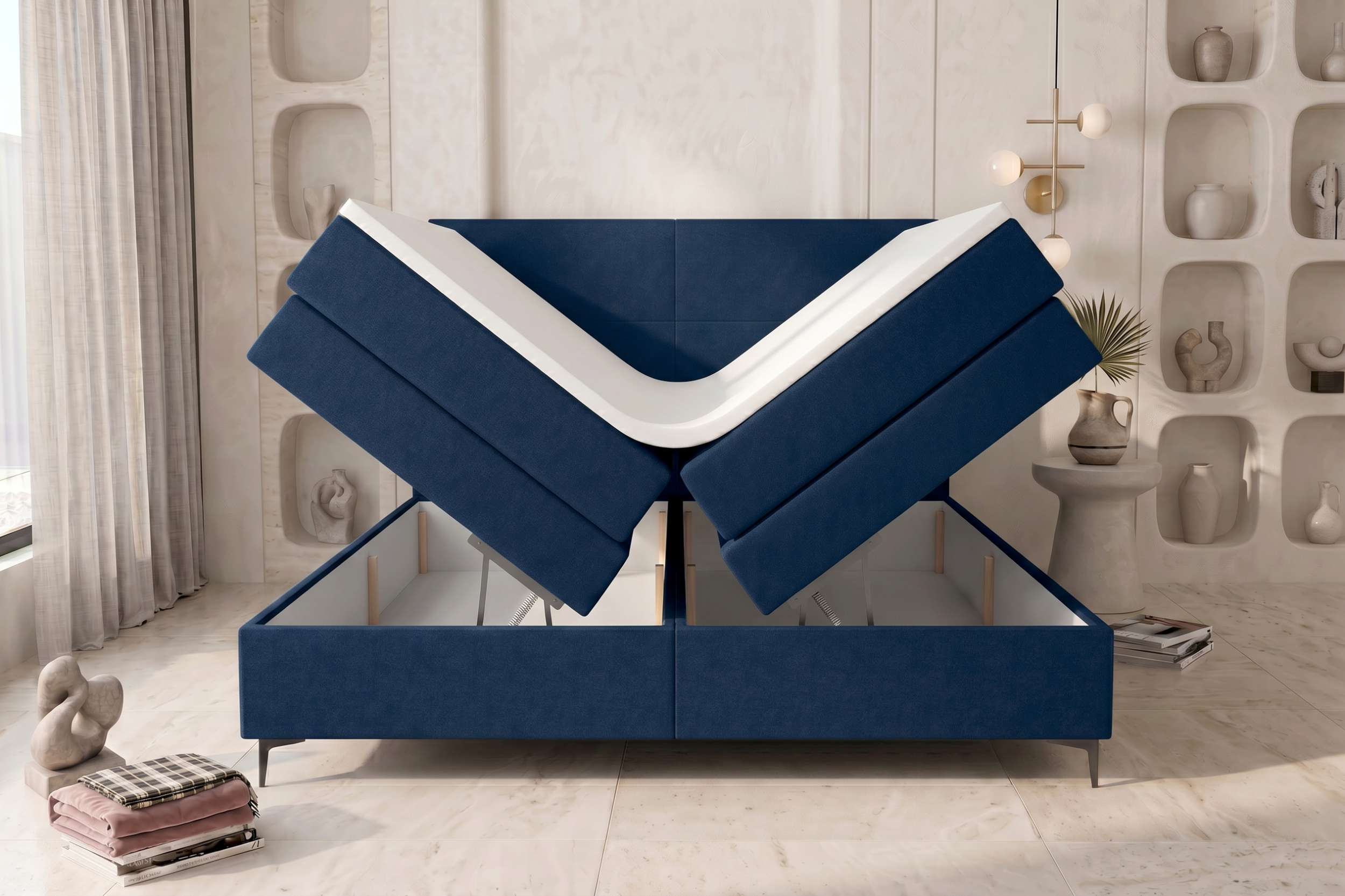 Boxspringbett Nuvia Dunkelblau