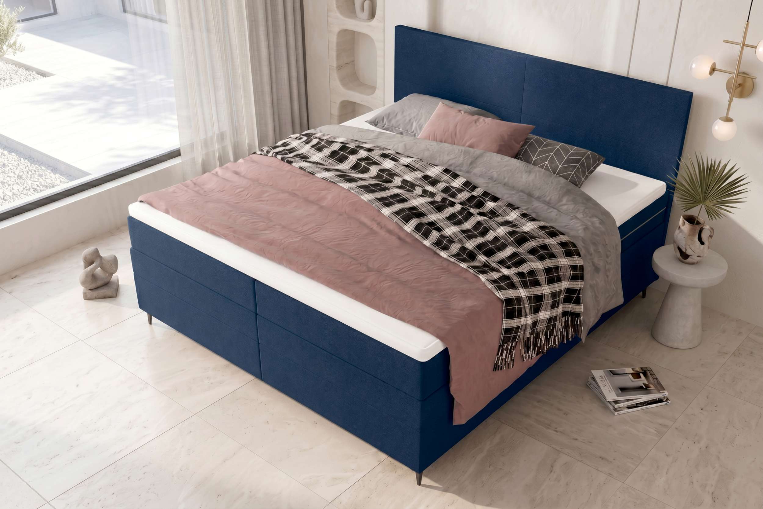 Boxspringbett Nuvia Dunkelblau