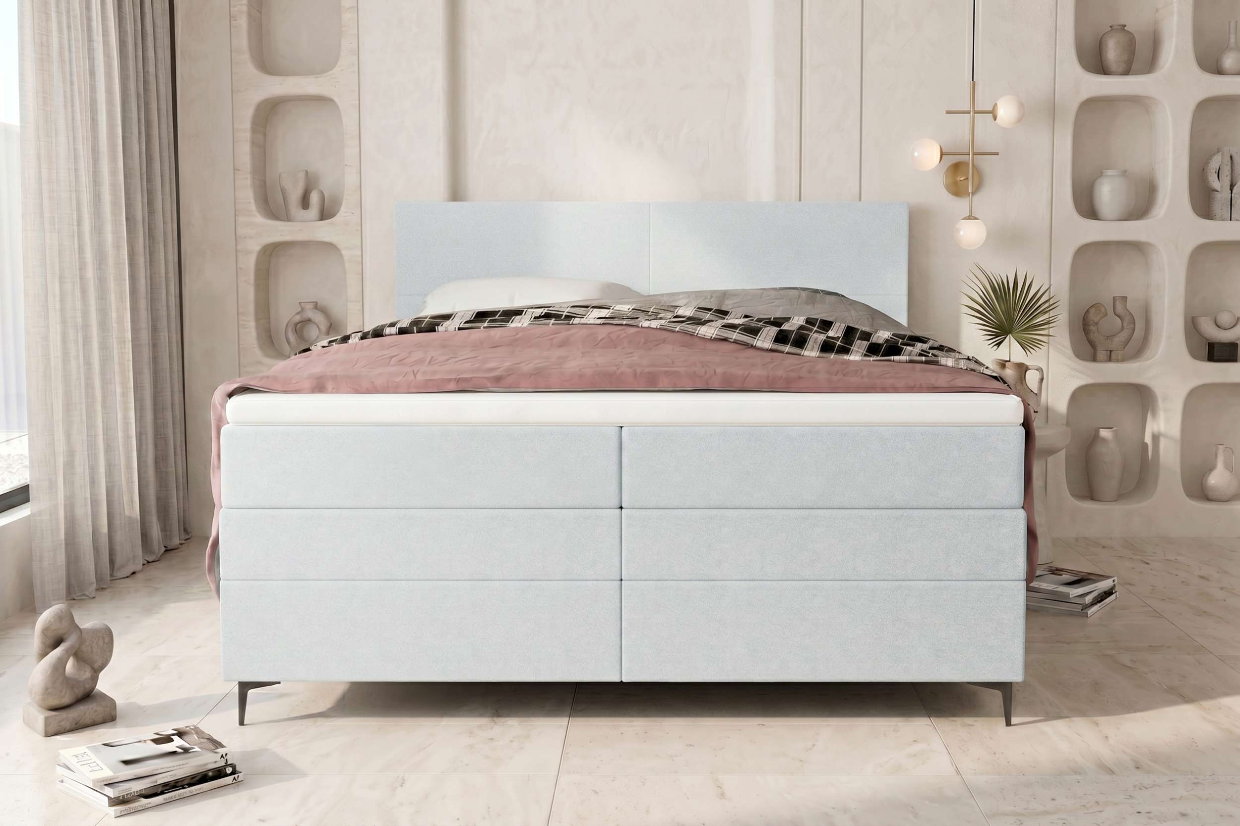 Boxspringbett Nuvia Hellgrau