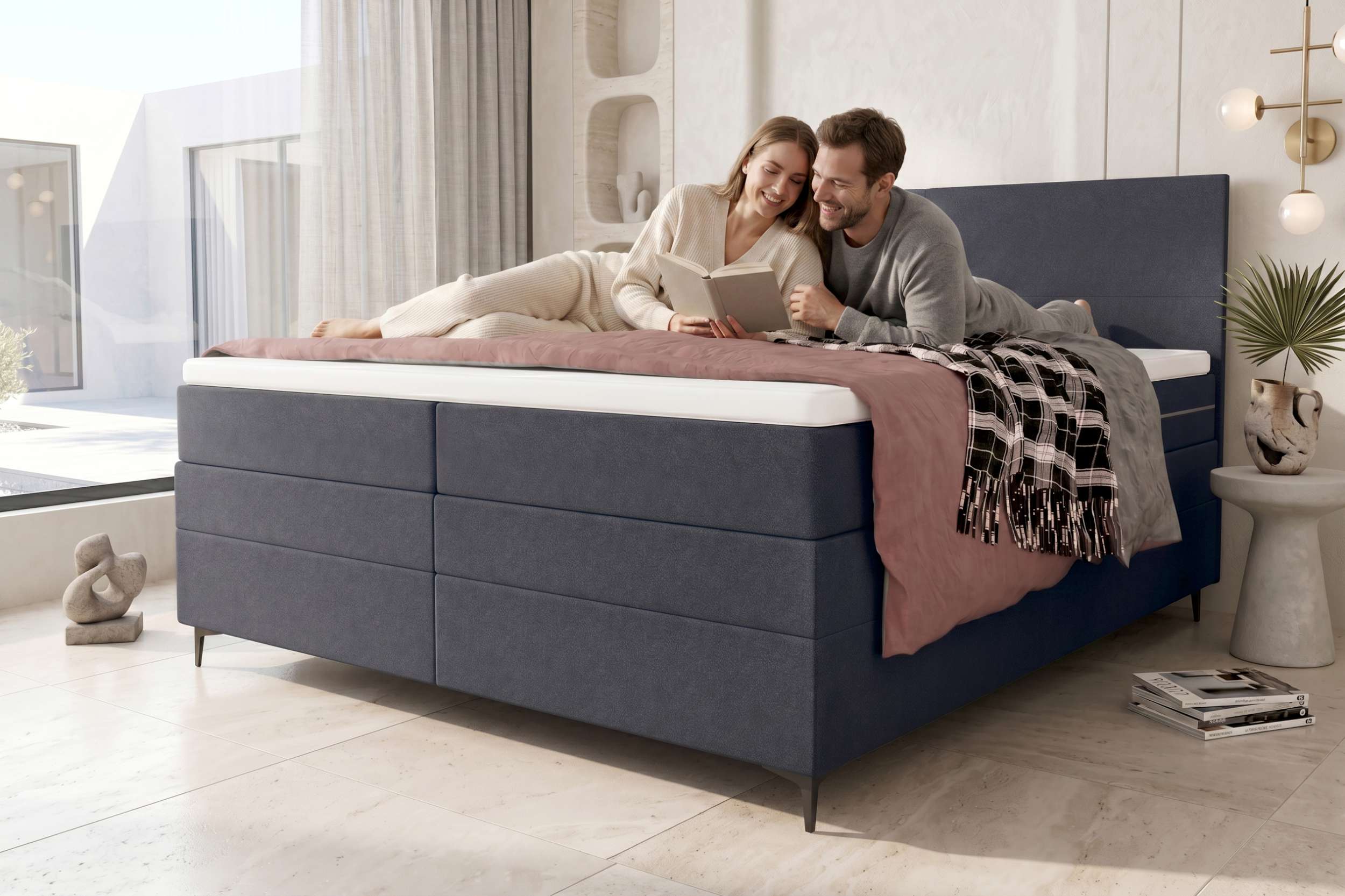 Boxspringbett Nuvia Anthrazit