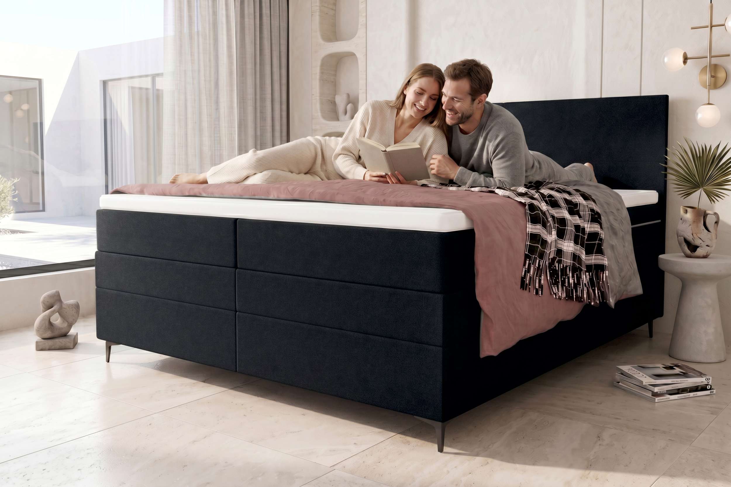 Boxspringbett Nuvia Schwarz