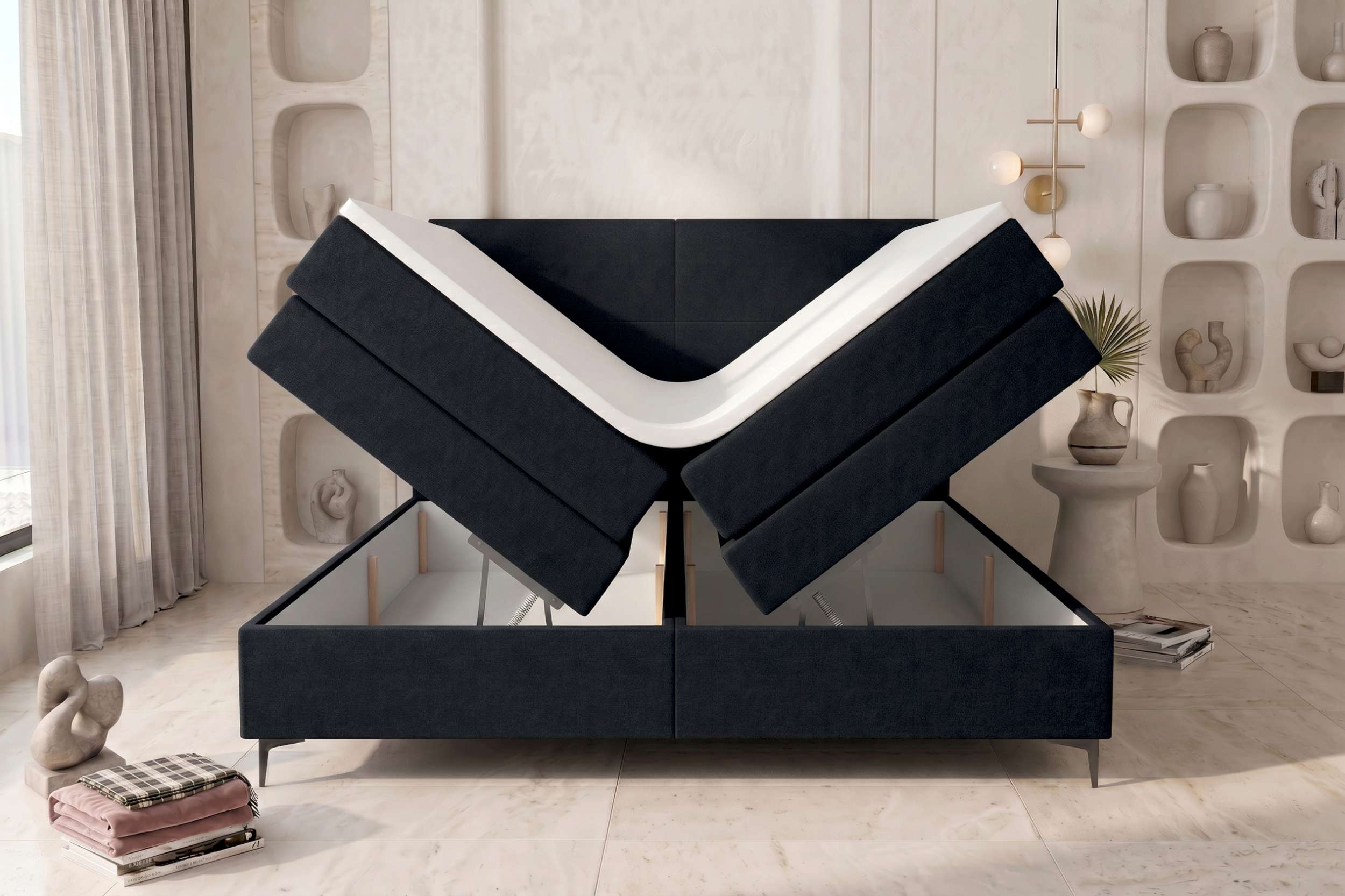 Boxspringbett Nuvia Schwarz