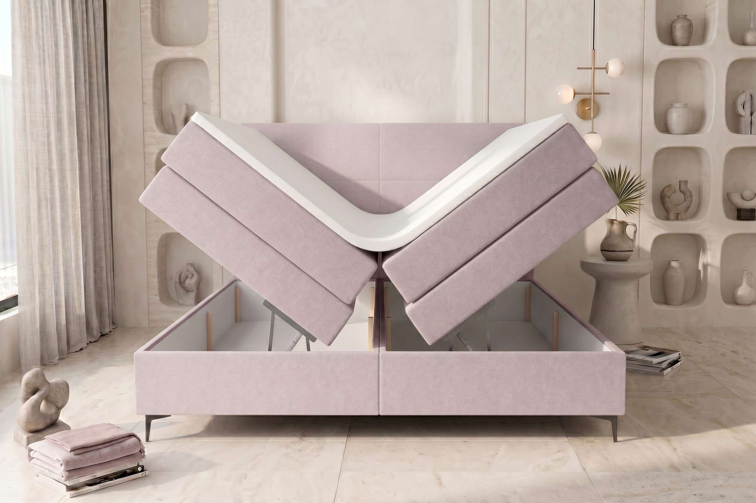 Boxspringbett Nuvia Beige
