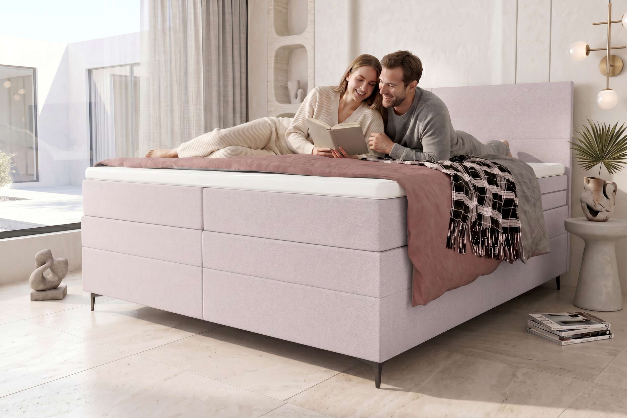 Boxspringbett Nuvia Beige
