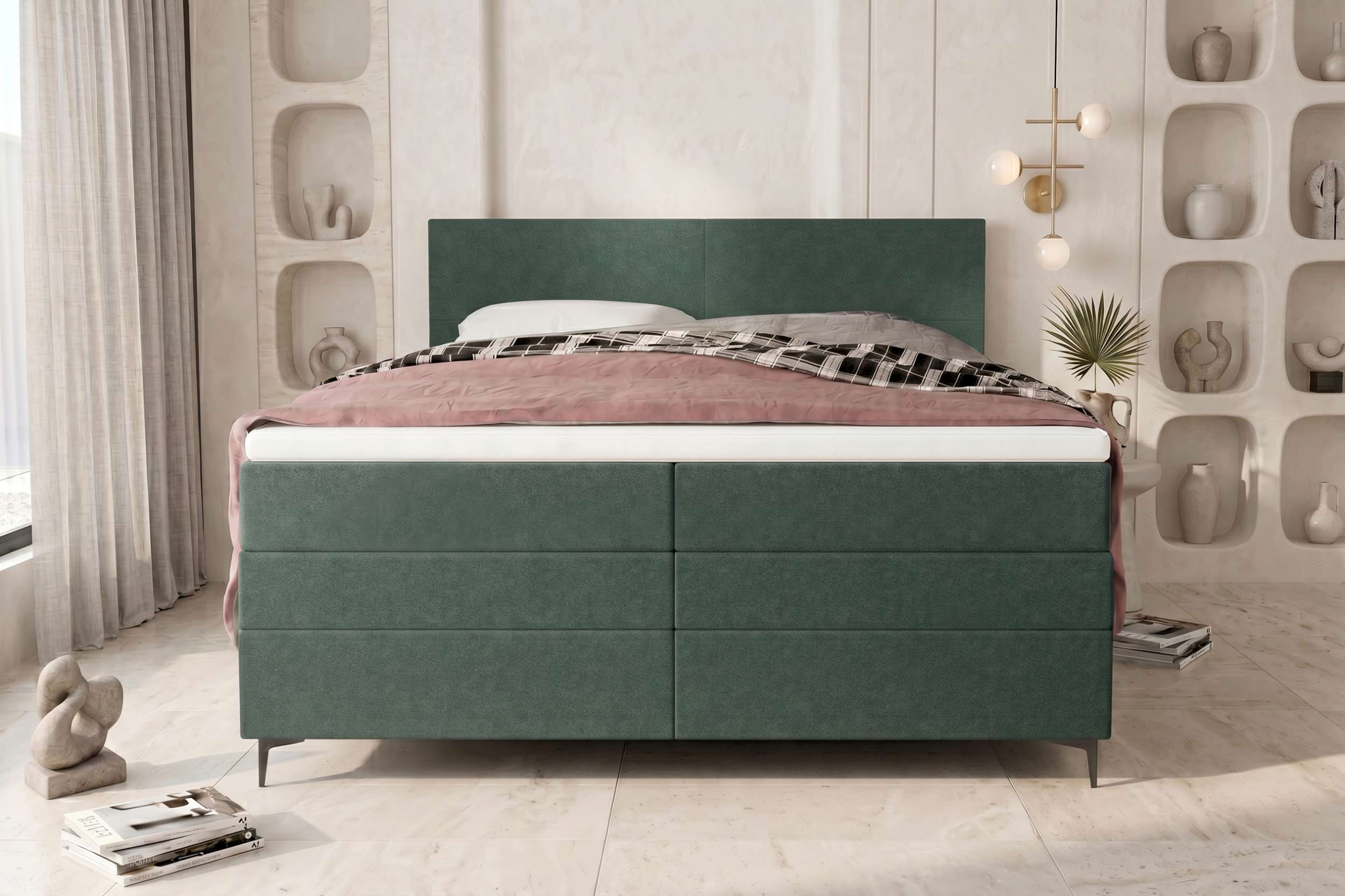 Boxspringbett Nuvia Salbeigrün