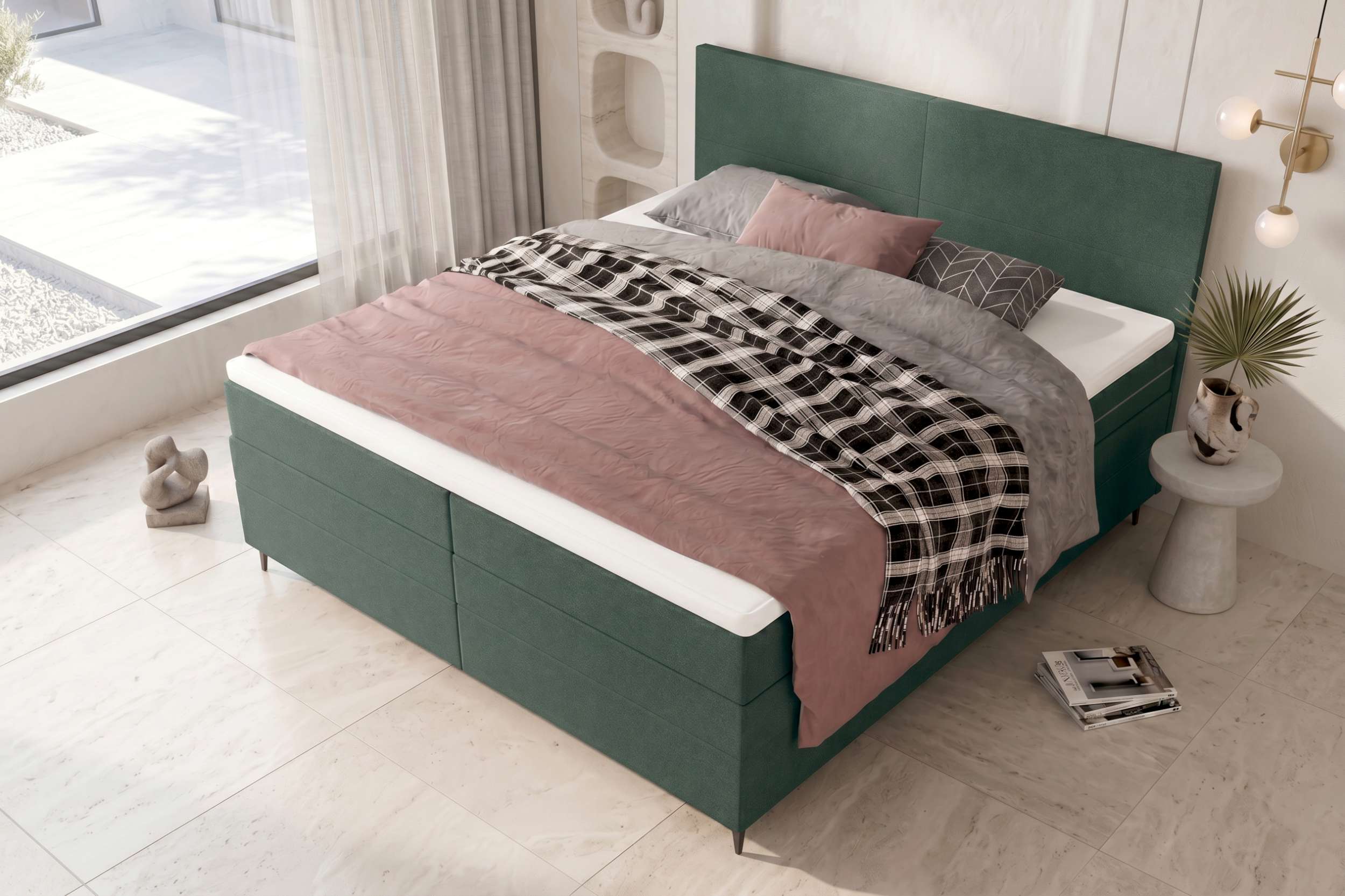 Boxspringbett Nuvia Salbeigrün