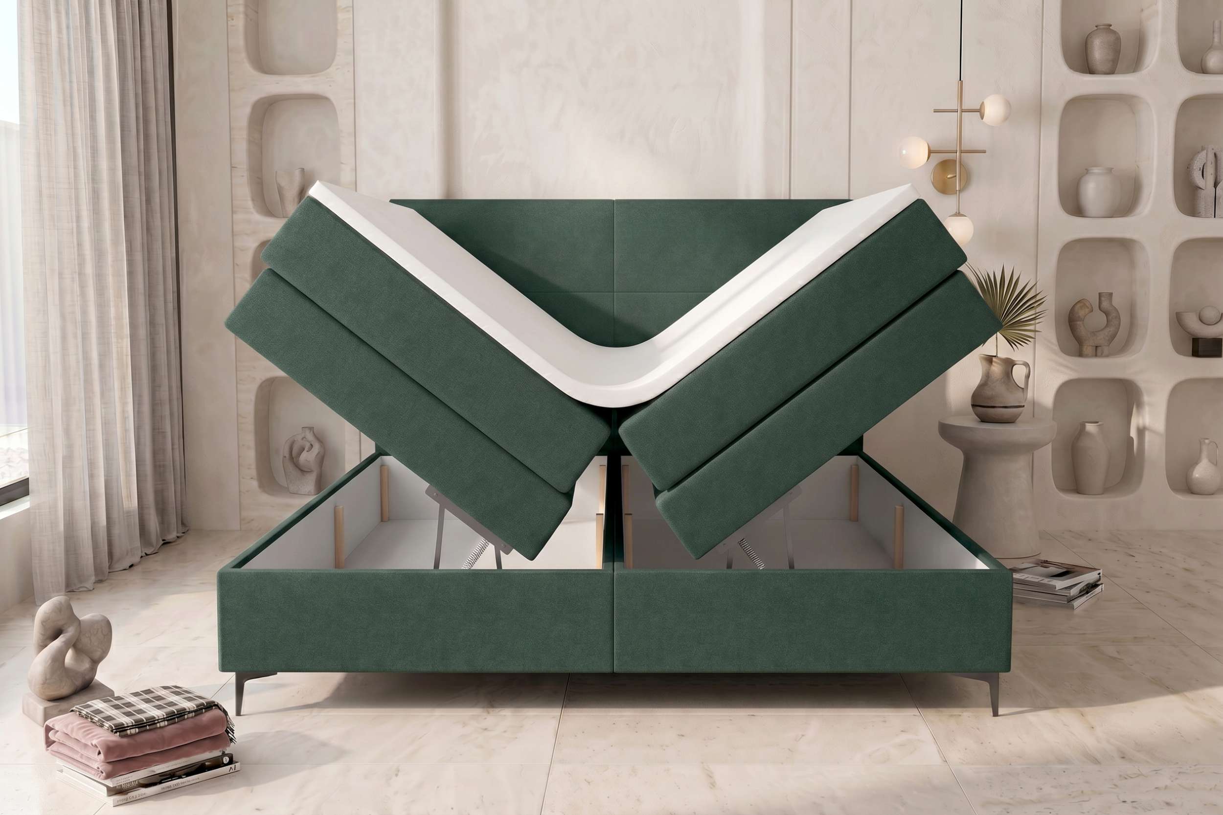 Boxspringbett Nuvia Salbeigrün