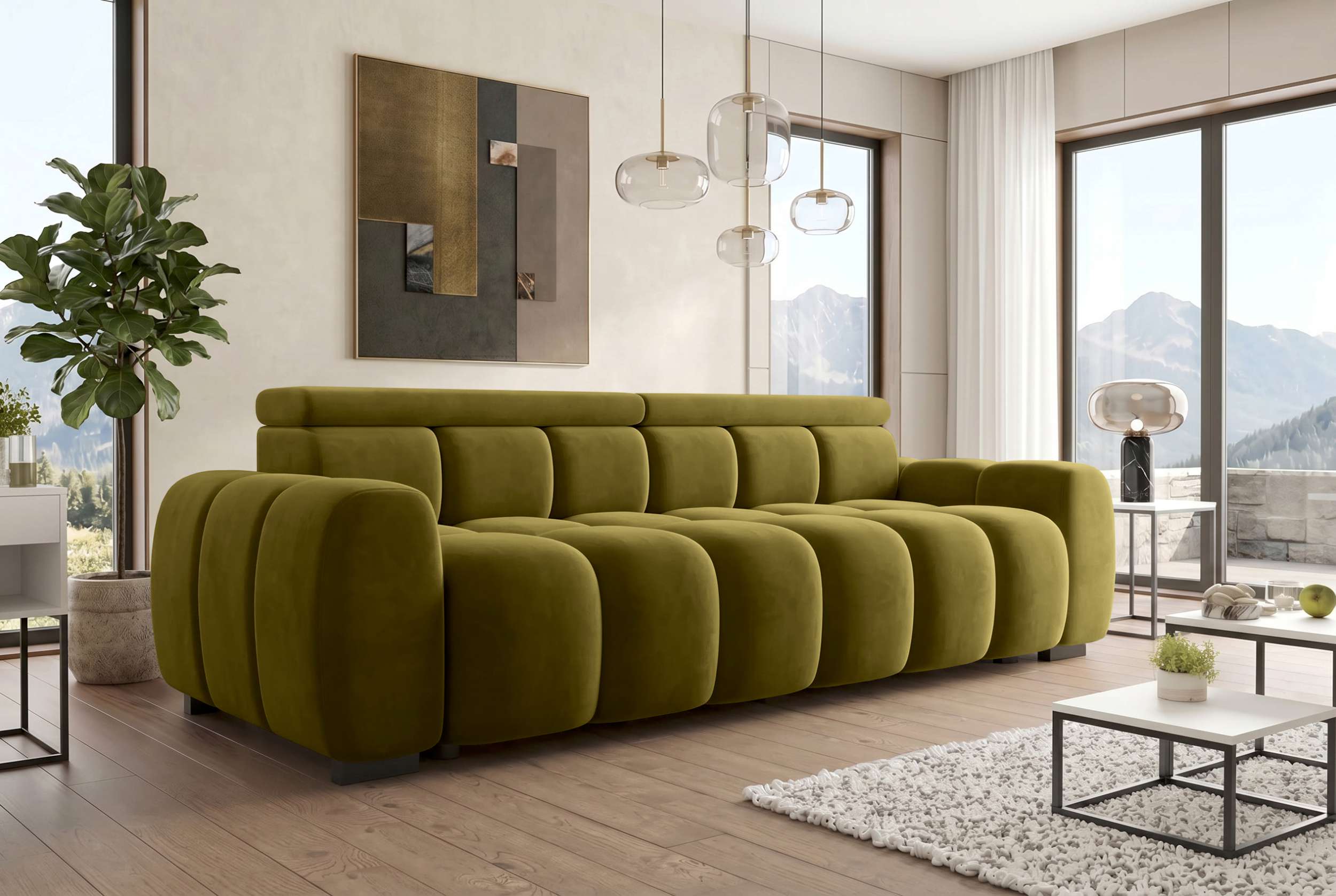 Bigsofa Santorin im Samt Stoffbezug