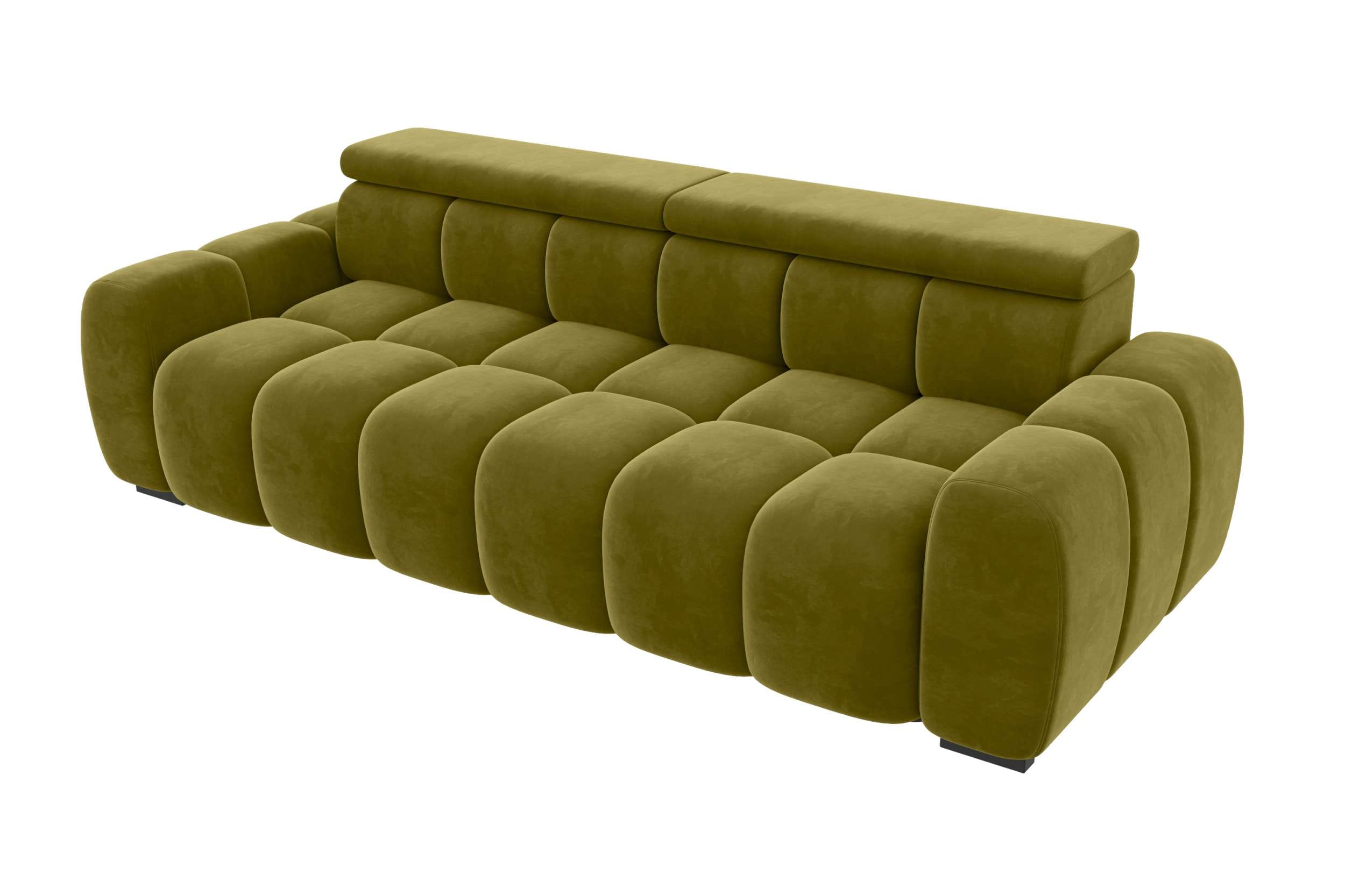 Bigsofa Santorin im Samt Stoffbezug Olive