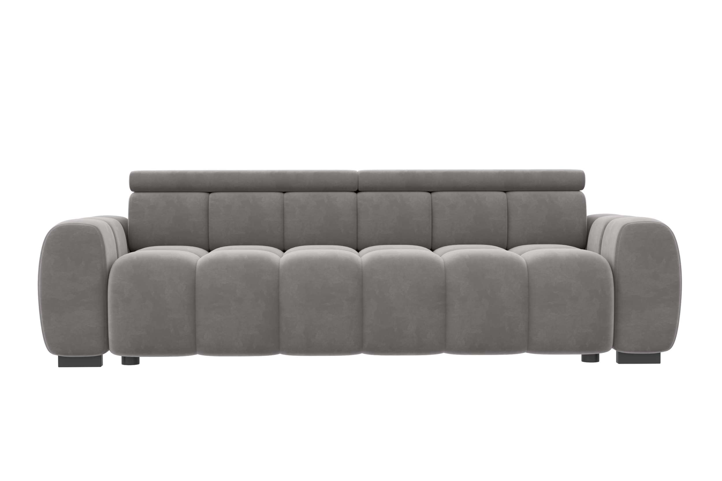 Bigsofa Santorin im Samt Stoffbezug Silber