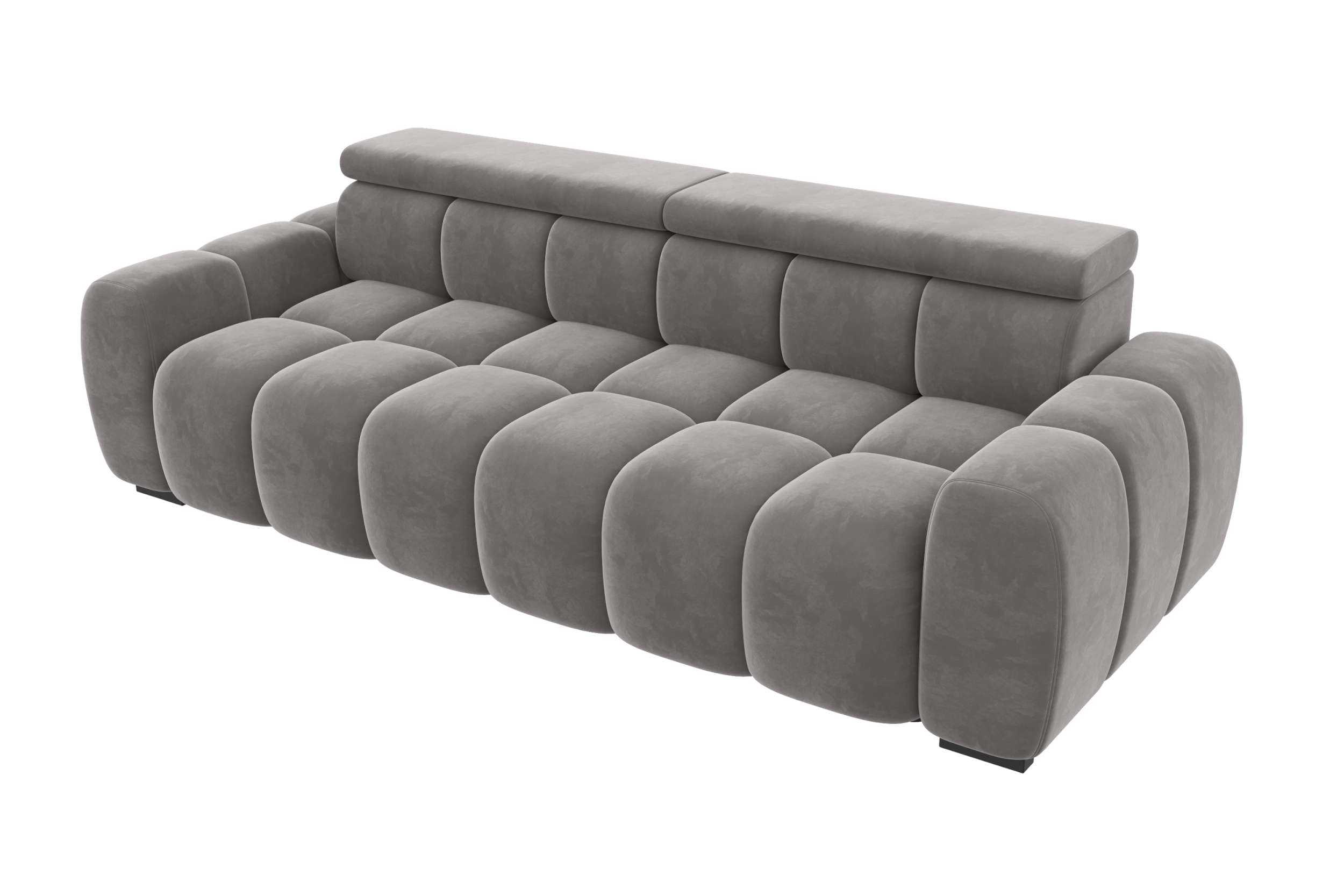 Bigsofa Santorin im Samt Stoffbezug Silber