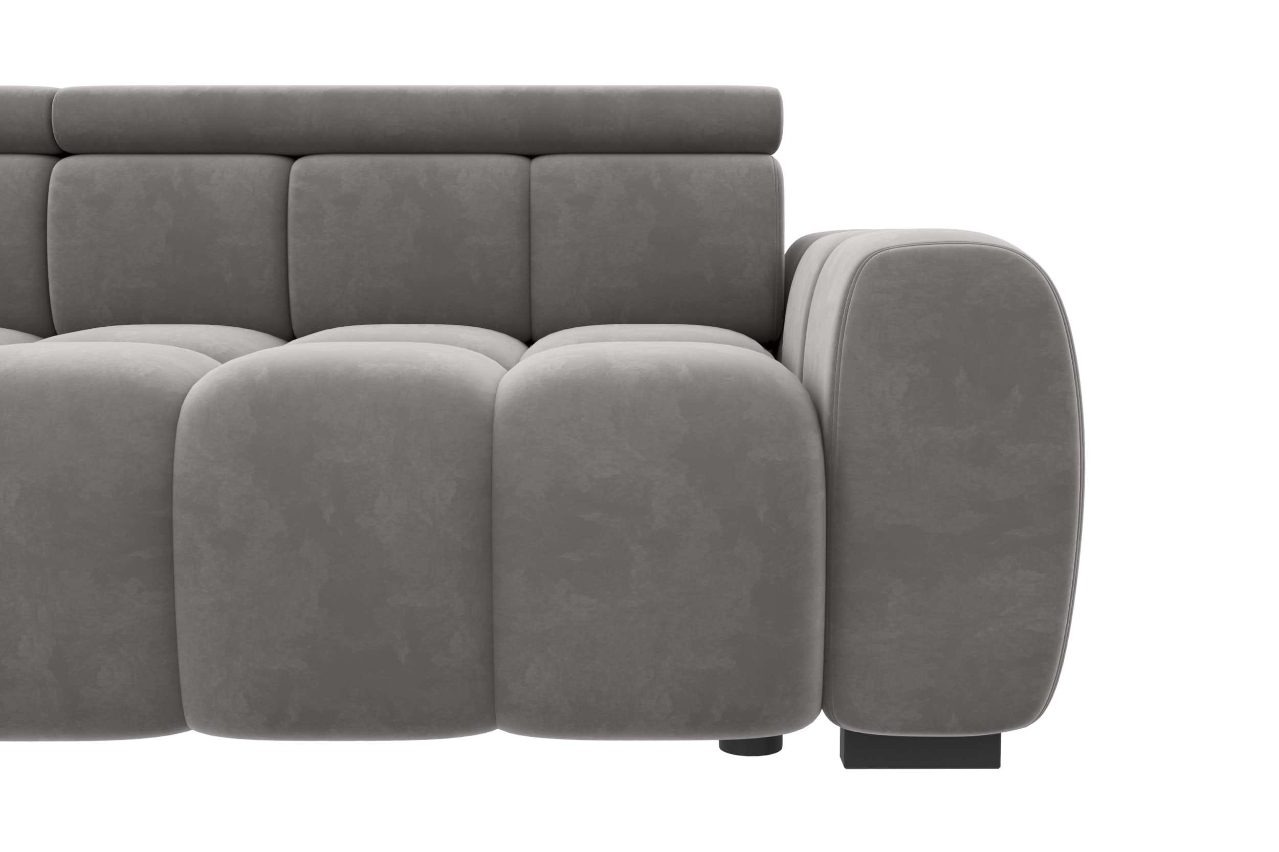 Bigsofa Santorin im Samt Stoffbezug Silber