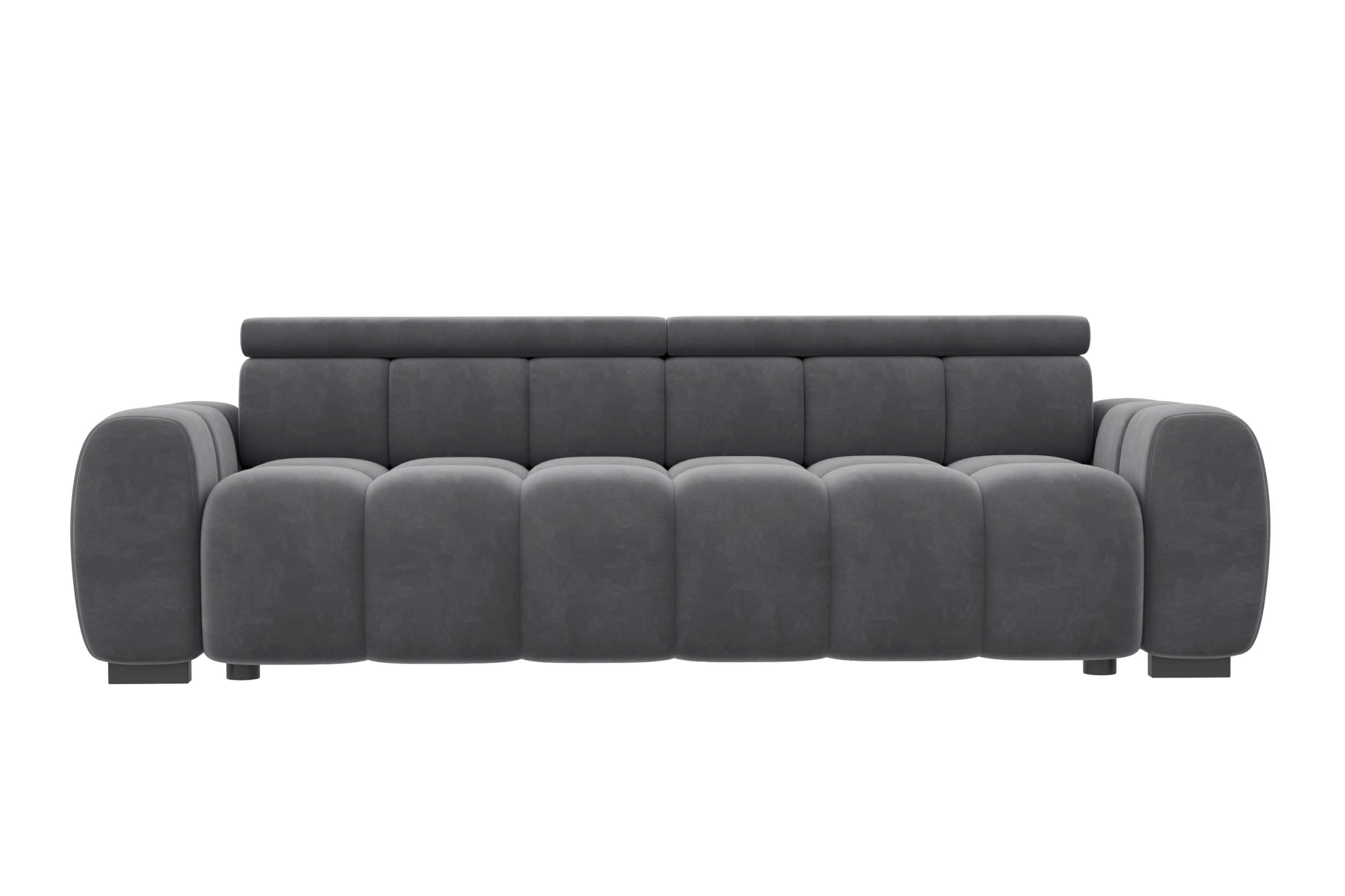 Bigsofa Santorin im Samt Stoffbezug Anthrazit