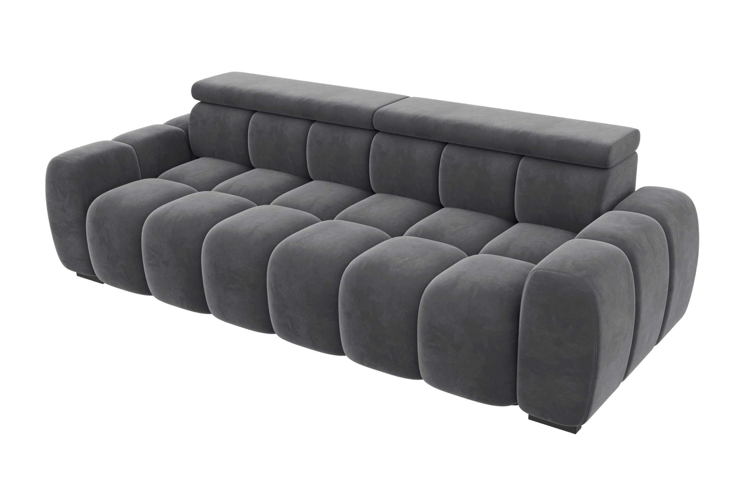 Bigsofa Santorin im Samt Stoffbezug Anthrazit