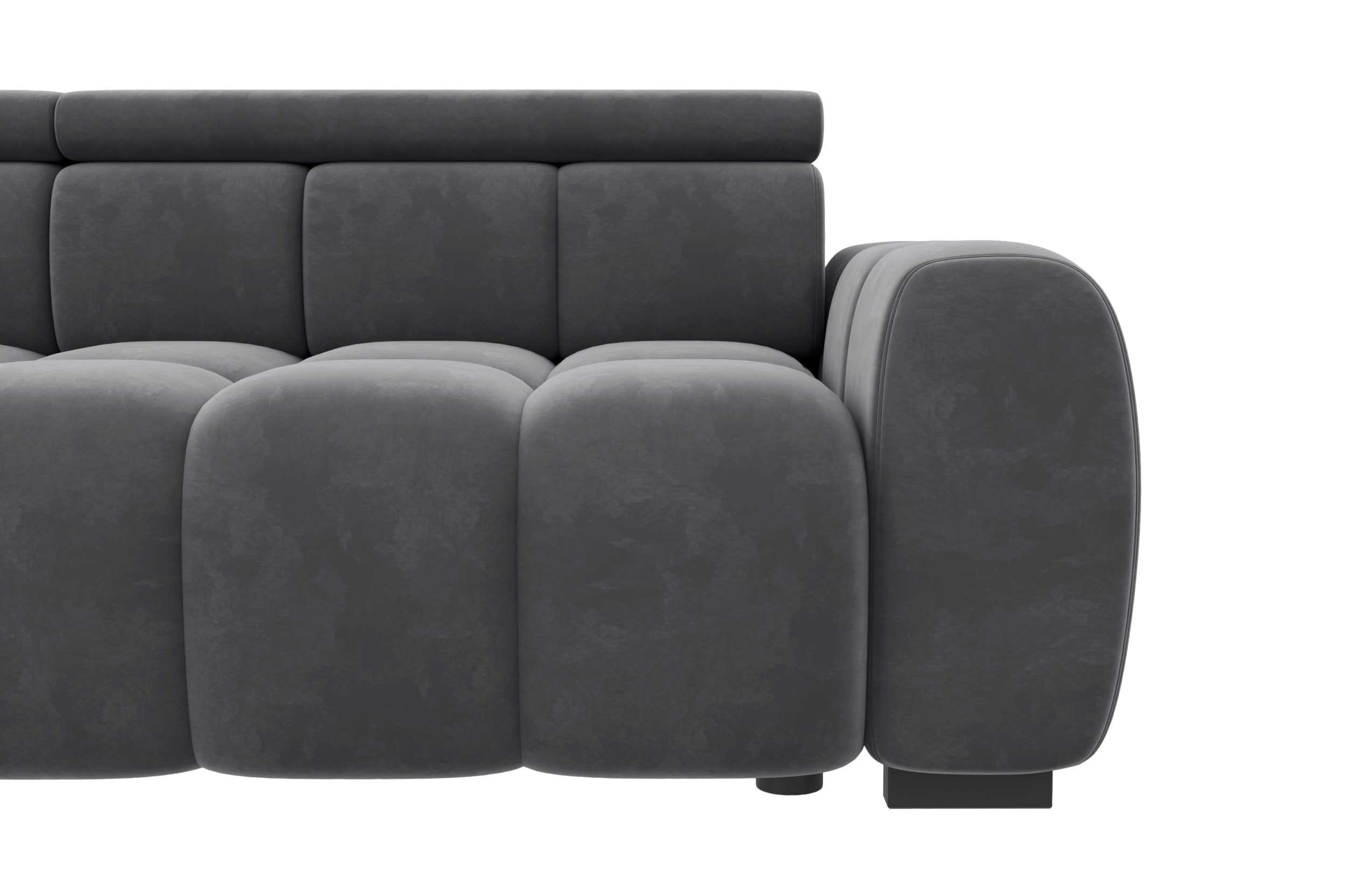 Bigsofa Santorin im Samt Stoffbezug Anthrazit