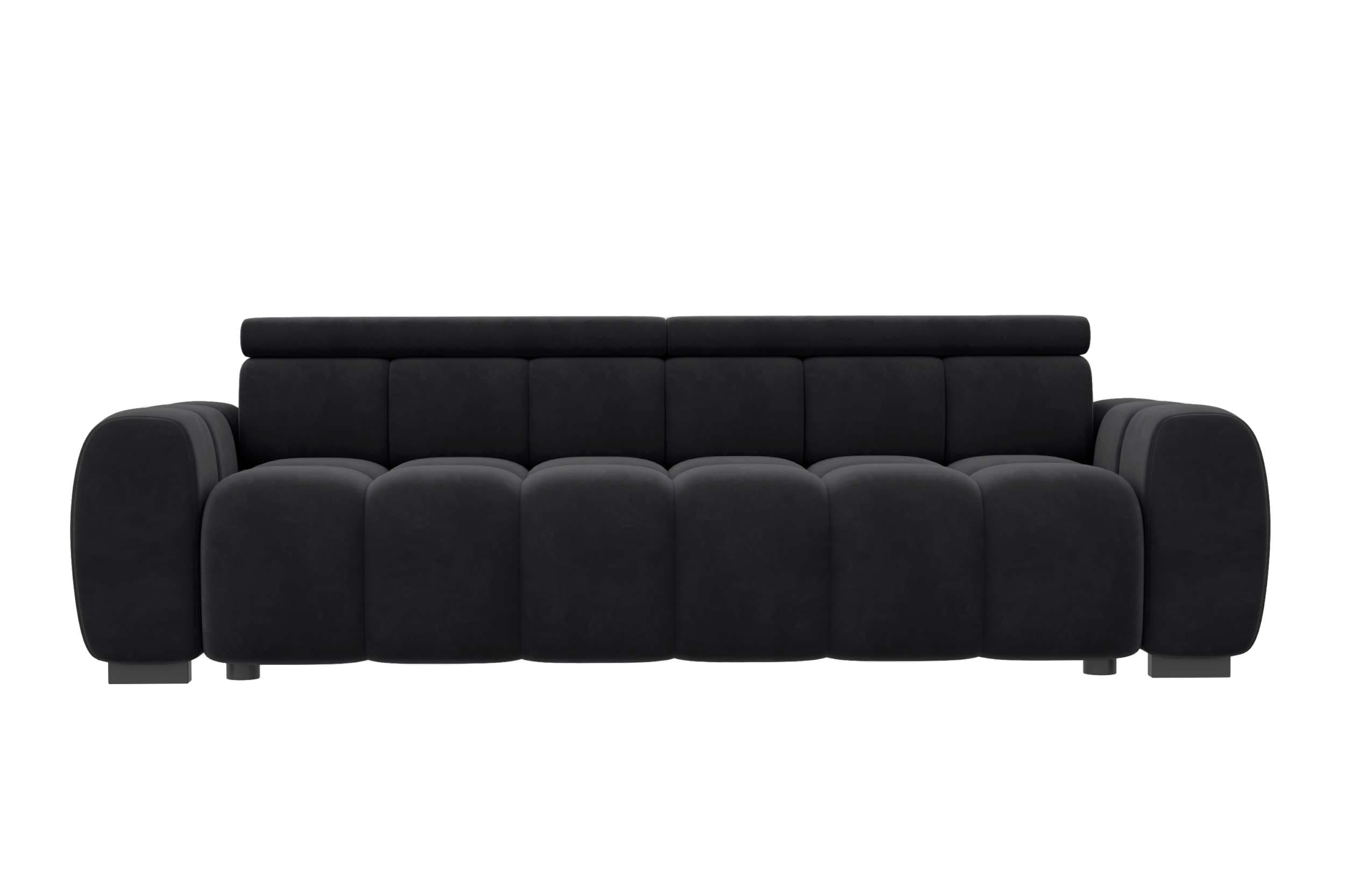 Bigsofa Santorin im Samt Stoffbezug Schwarz
