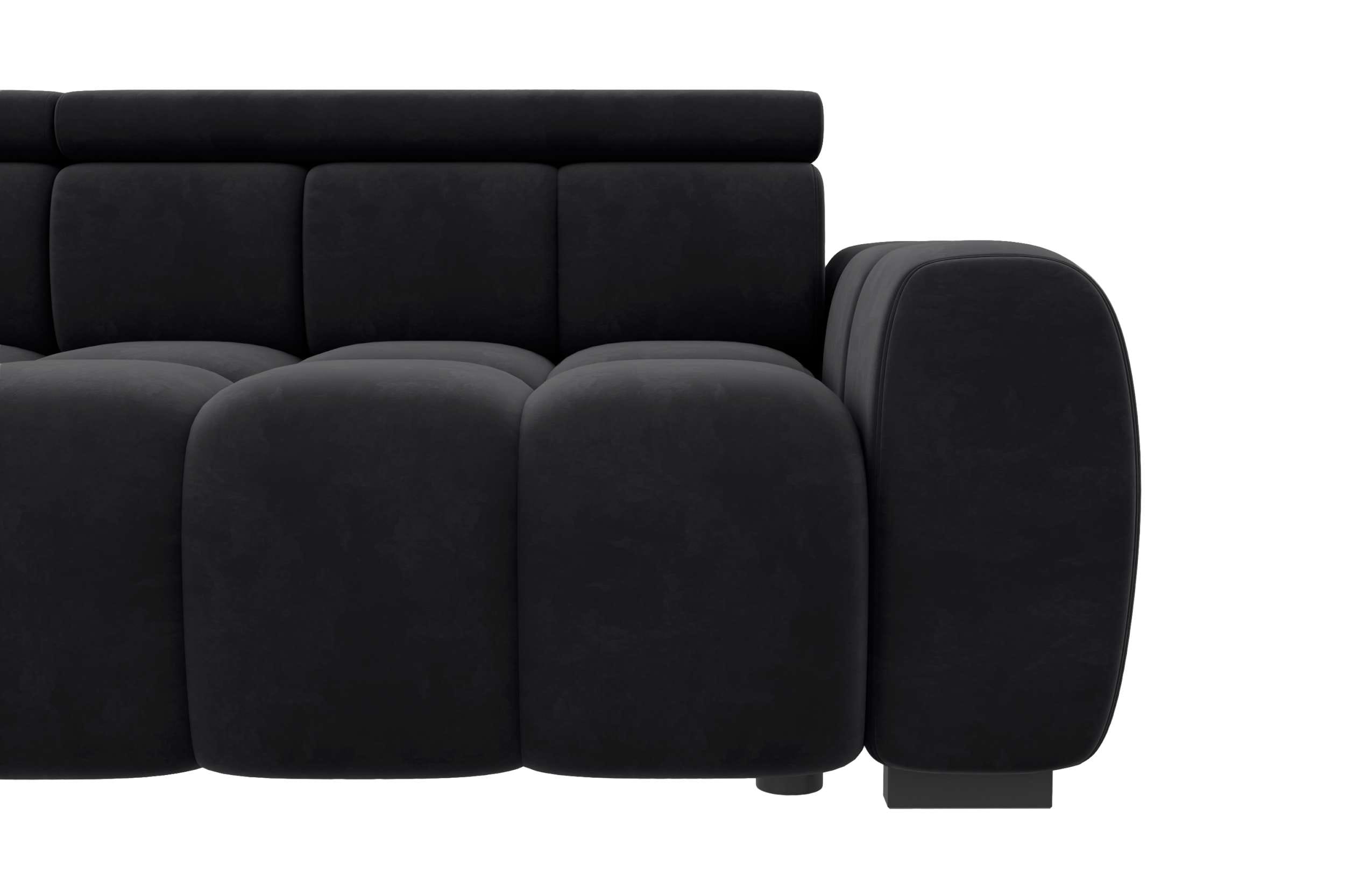 Bigsofa Santorin im Samt Stoffbezug Schwarz