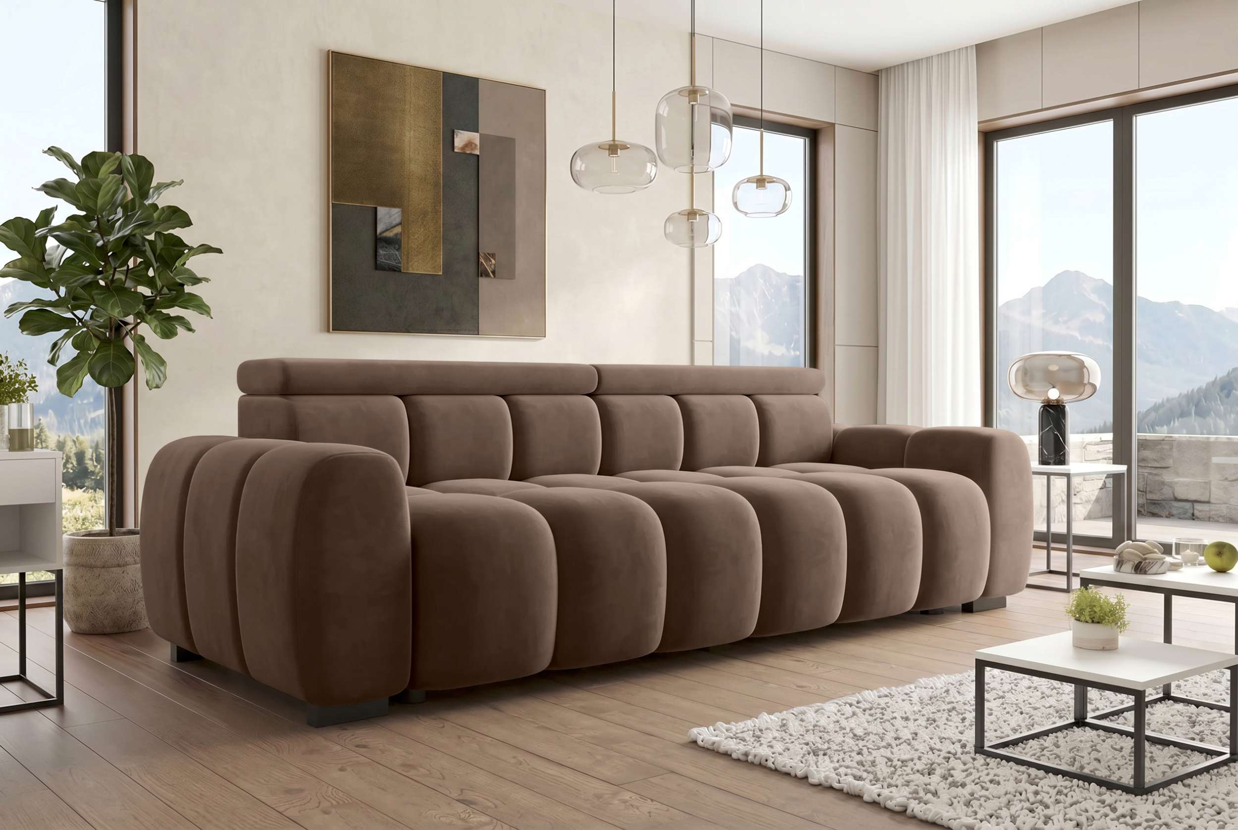 Bigsofa Santorin im Samt Stoffbezug