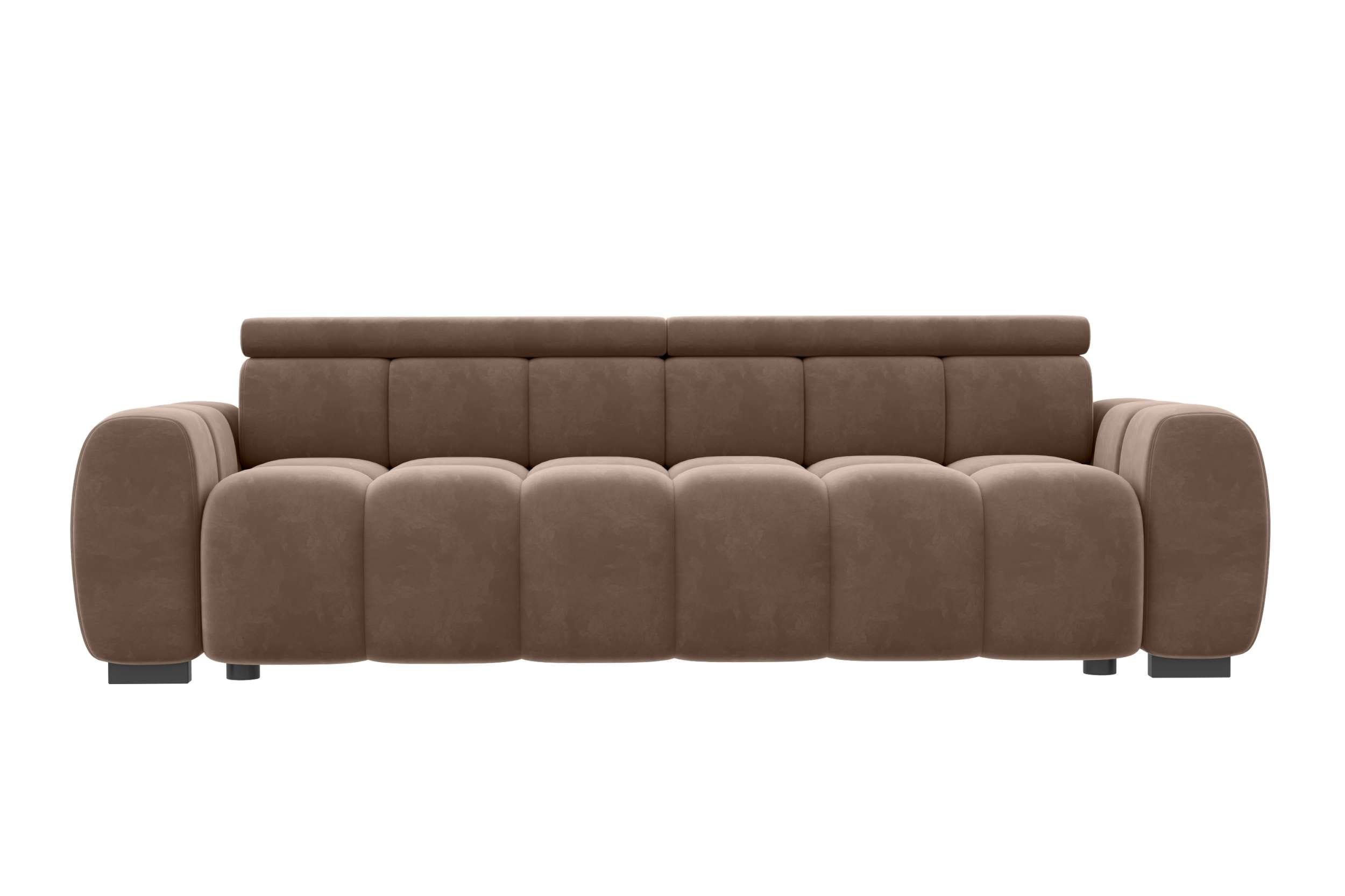 Bigsofa Santorin im Samt Stoffbezug Taupe