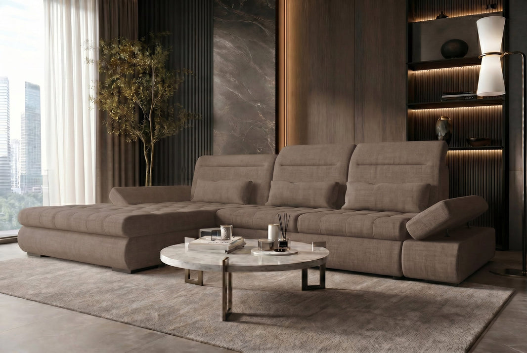 Ecksofa Ares L Form aus Stoff